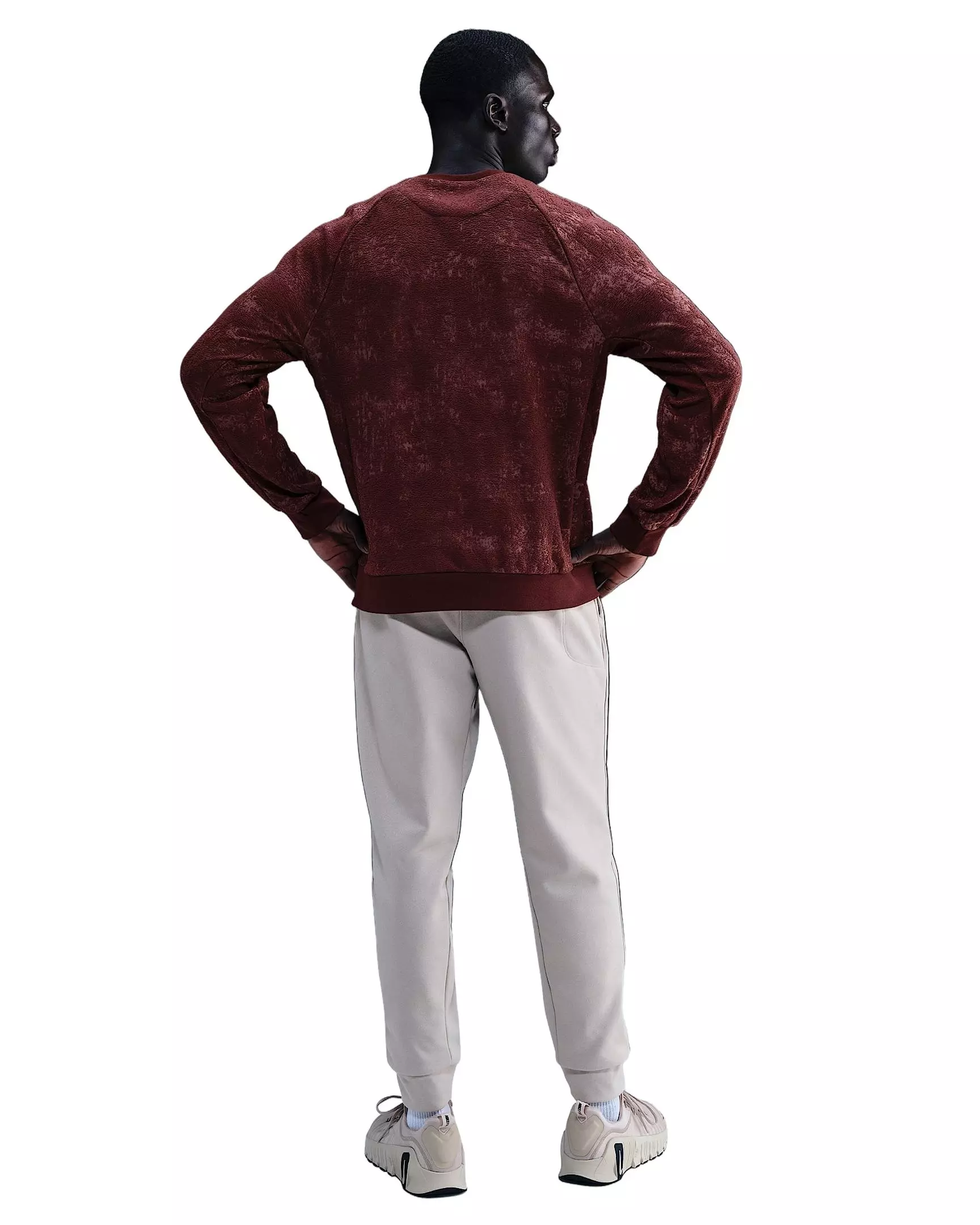 Nike Men's Primary Therma-FIT Jacquard Versatile Crew - DK RED