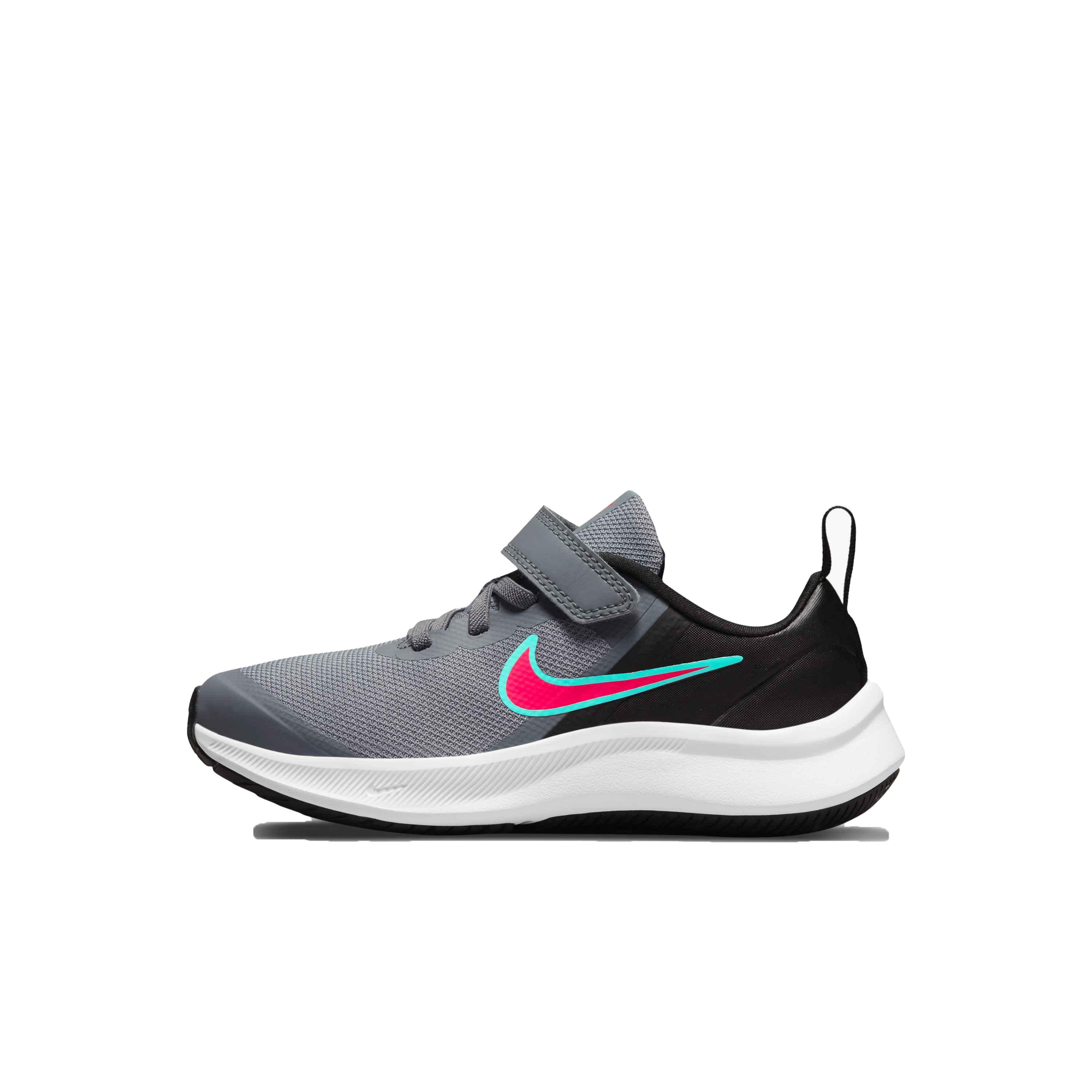 Nike Star Runner 3 "Smoke Grey/Siren Red/Black" Preschool Boys' Running Shoe - GREY Thumbnail View 2
