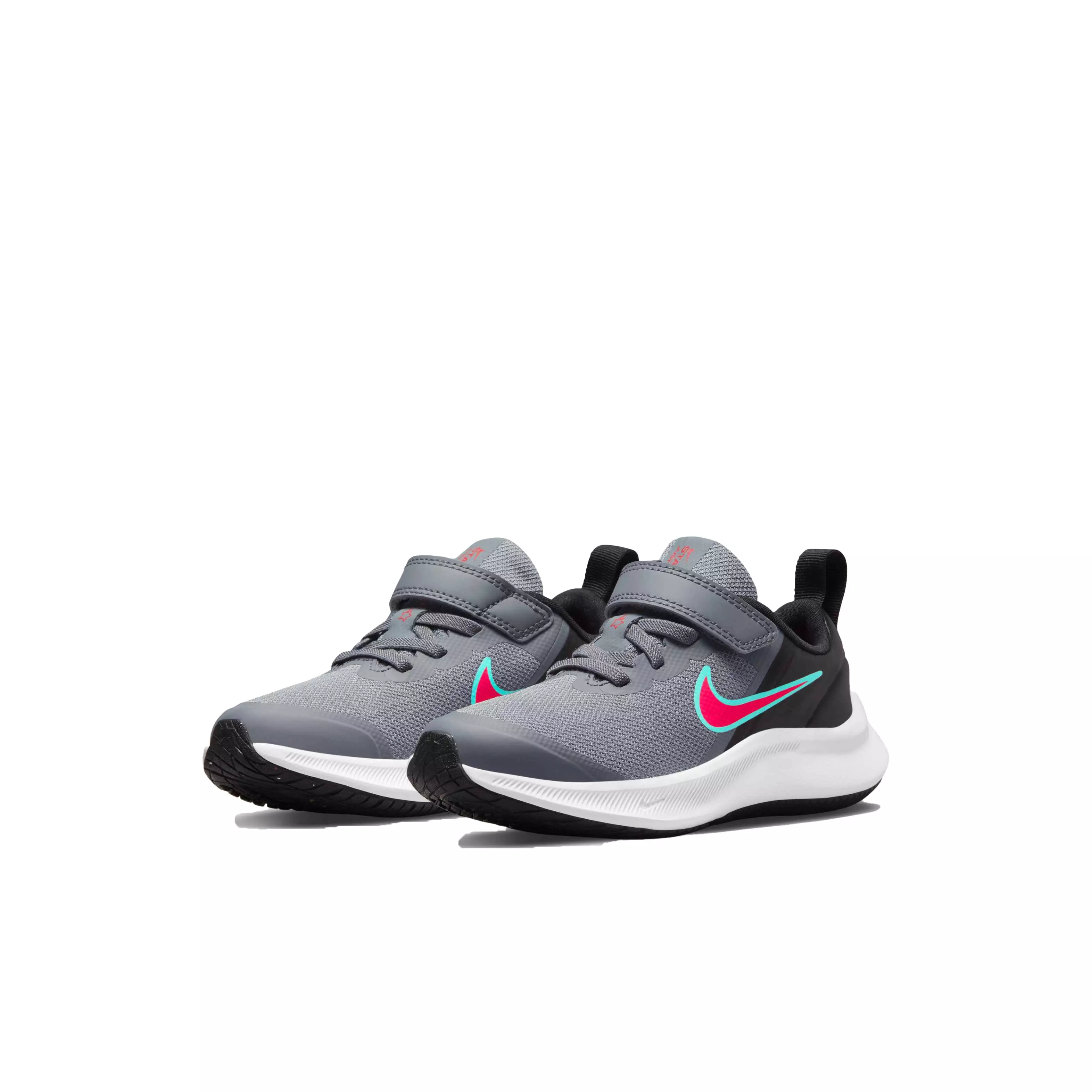 Nike Star Runner 3 "Smoke Grey/Siren Red/Black" Preschool Boys' Running Shoe - GREY