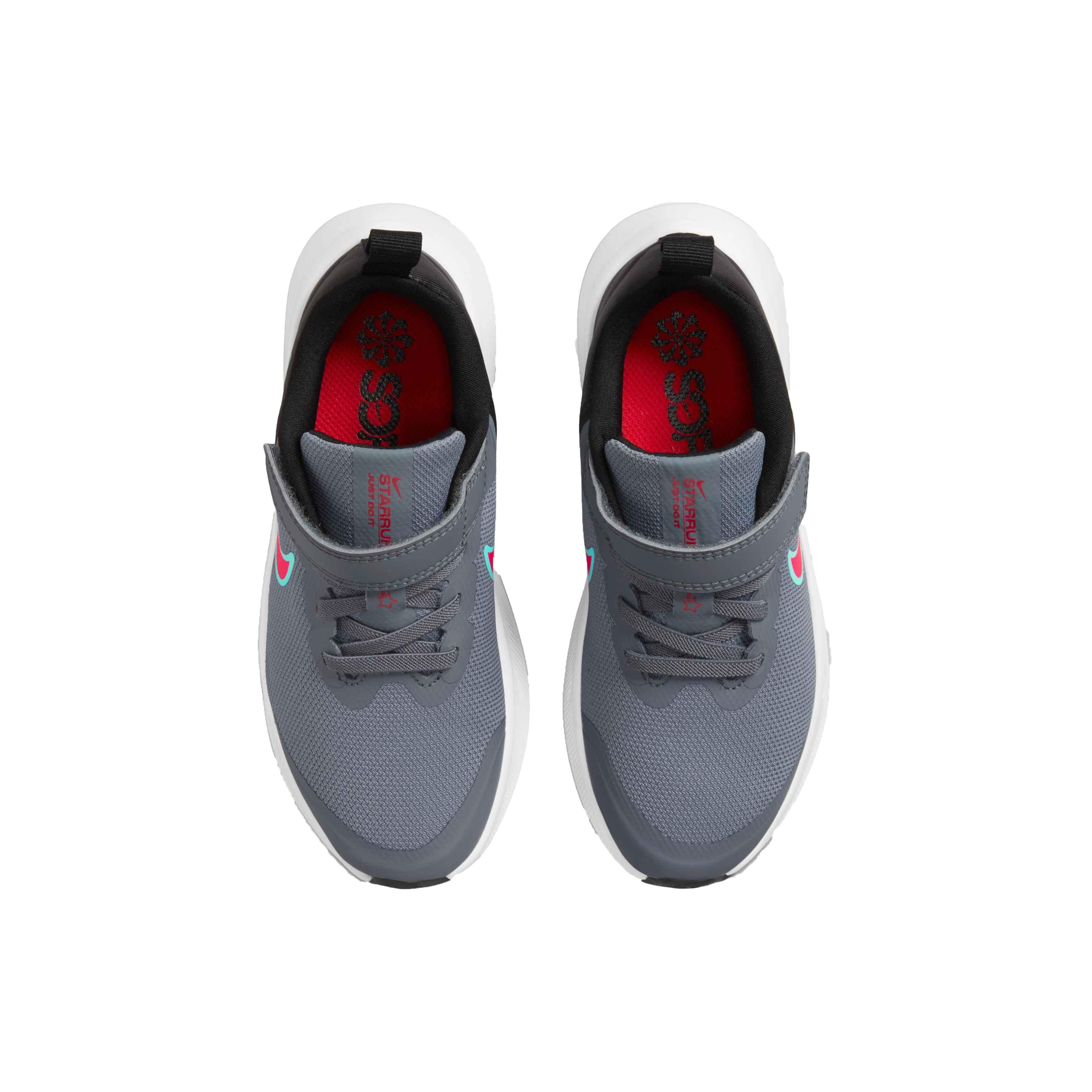 Nike Star Runner 3 "Smoke Grey/Siren Red/Black" Preschool Boys' Running Shoe - GREY Thumbnail View 4
