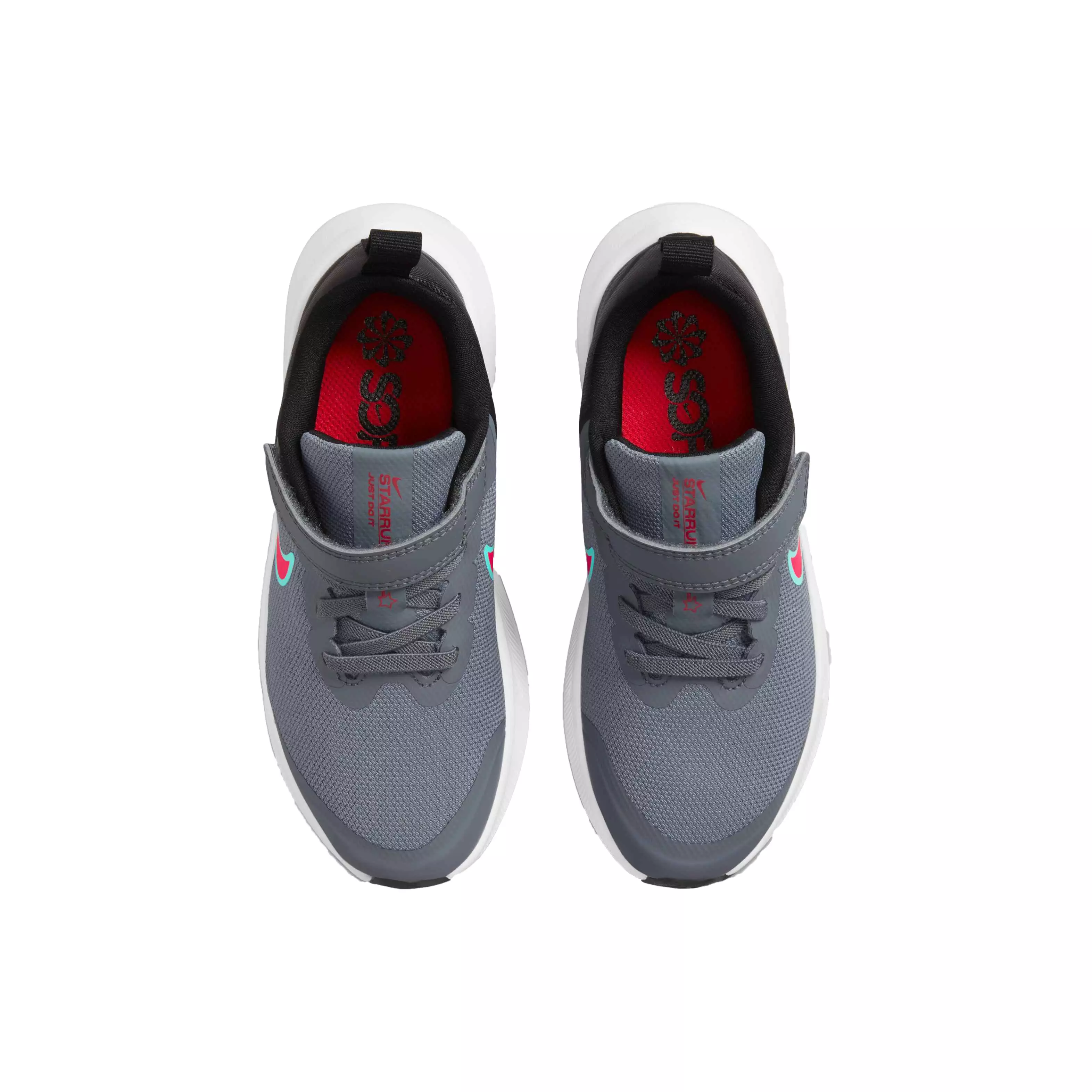 Nike Star Runner 3 "Smoke Grey/Siren Red/Black" Preschool Boys' Running Shoe - GREY