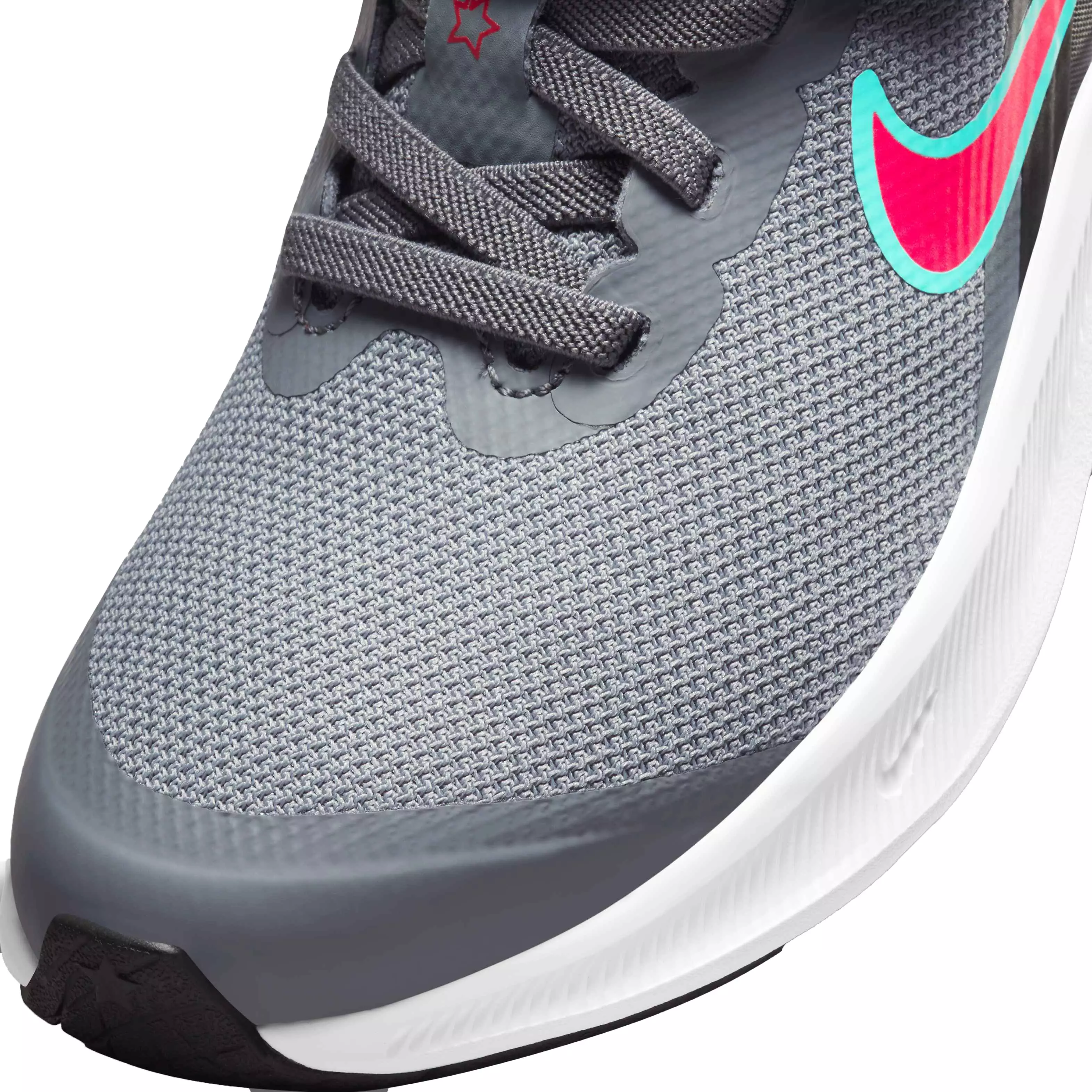 Nike Star Runner 3 "Smoke Grey/Siren Red/Black" Preschool Boys' Running Shoe - GREY
