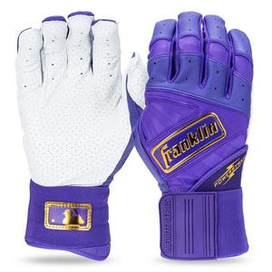 Franklin Sports MLB Adult Powerstrap Batting Gloves - Purple/Gold
