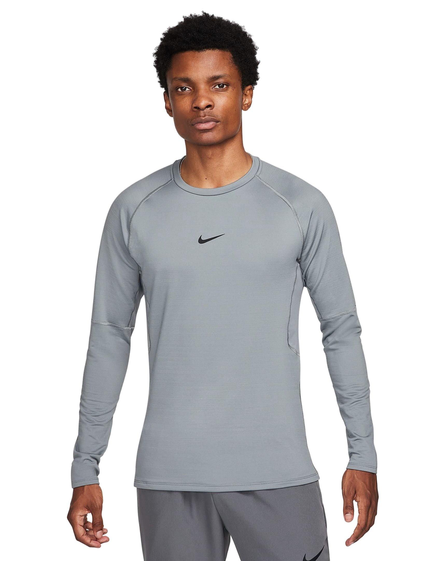 Nike Men's Pro Warm Long-Sleeve Top - GREY Thumbnail View 1