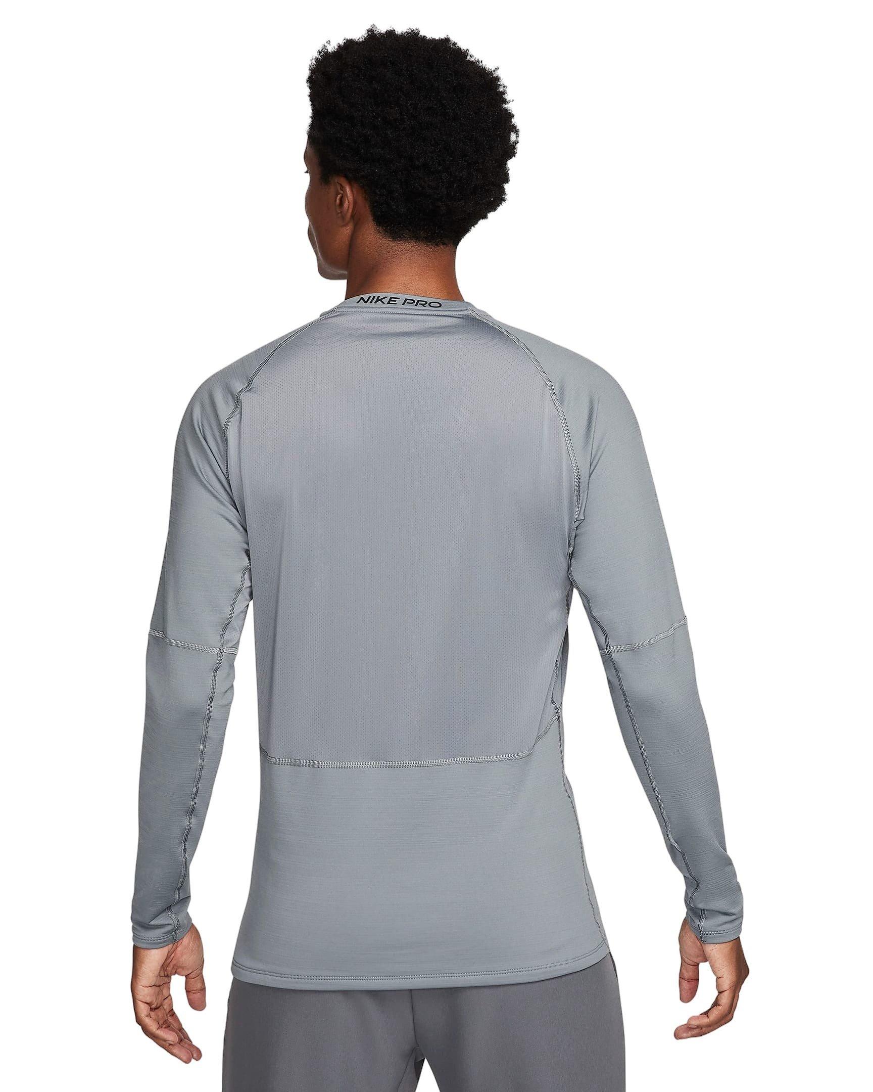 Nike Men's Pro Warm Long-Sleeve Top - GREY Thumbnail View 2