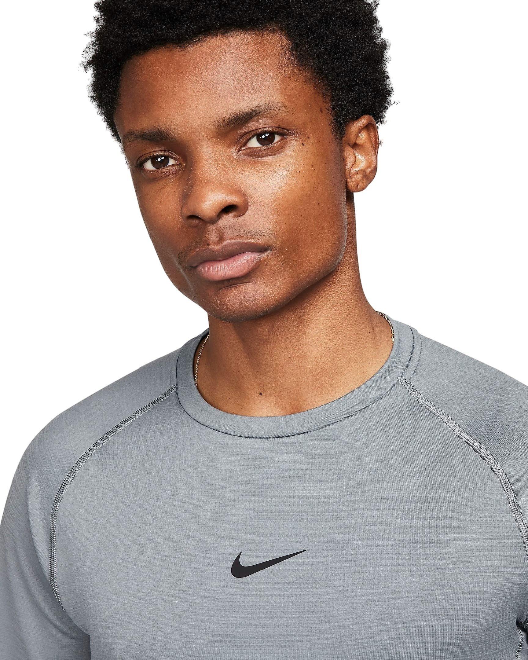 Nike Men's Pro Warm Long-Sleeve Top - GREY Thumbnail View 3