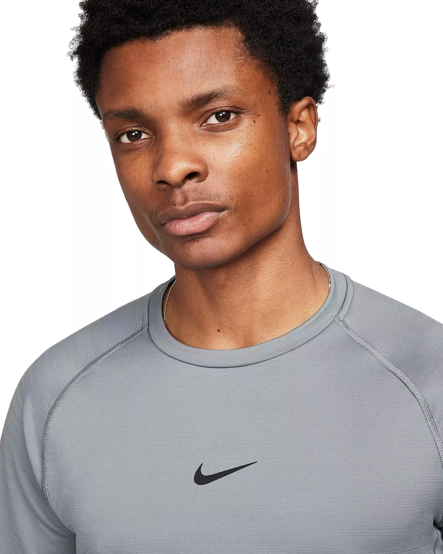 Nike Men's Pro Warm Long-Sleeve Top - GREY