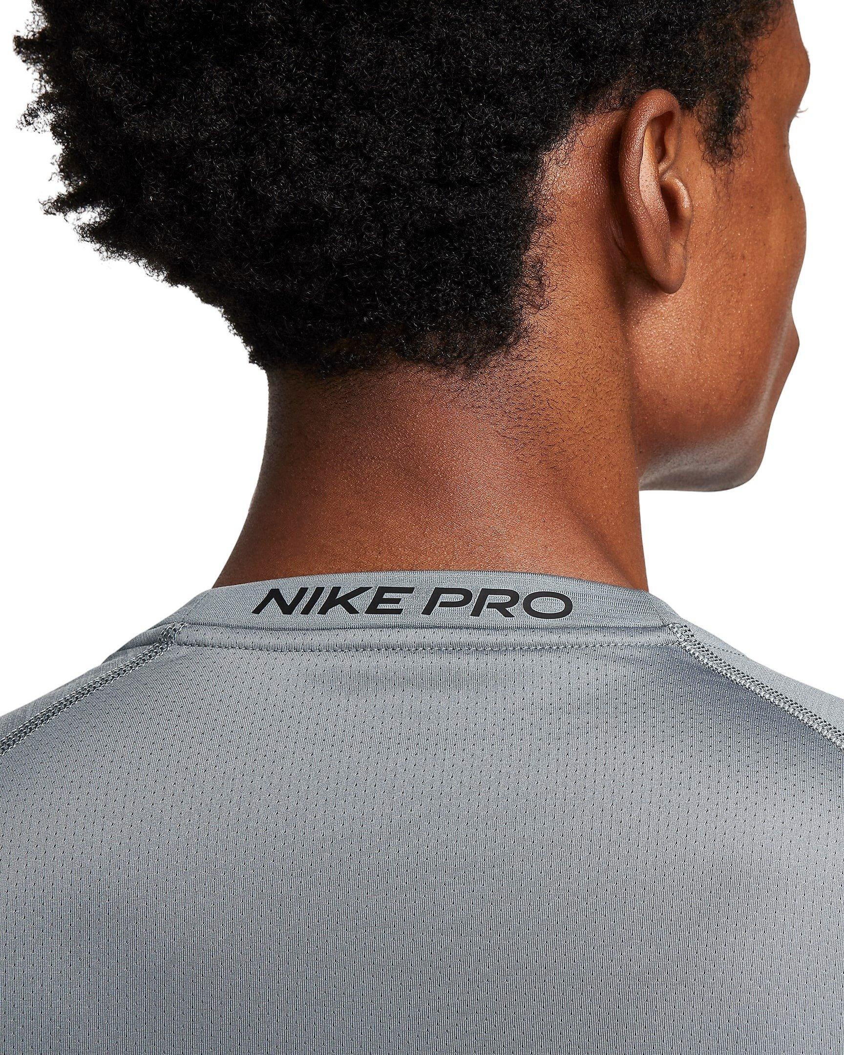 Nike Men's Pro Warm Long-Sleeve Top - GREY Thumbnail View 4