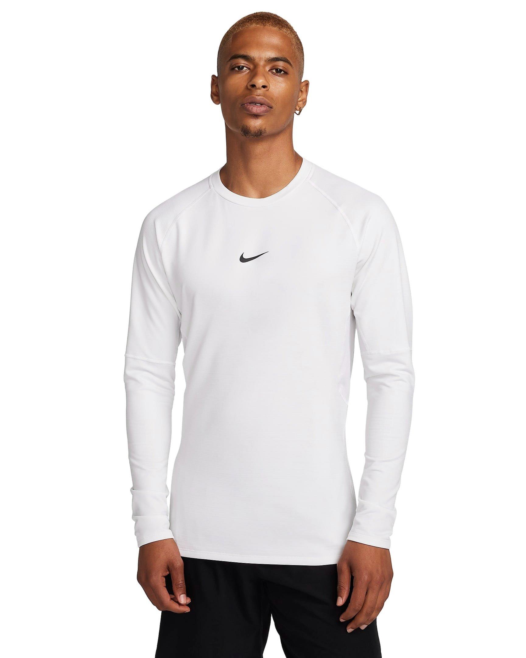 Nike Men's Pro Warm Long-Sleeve Top - WHITE Thumbnail View 1