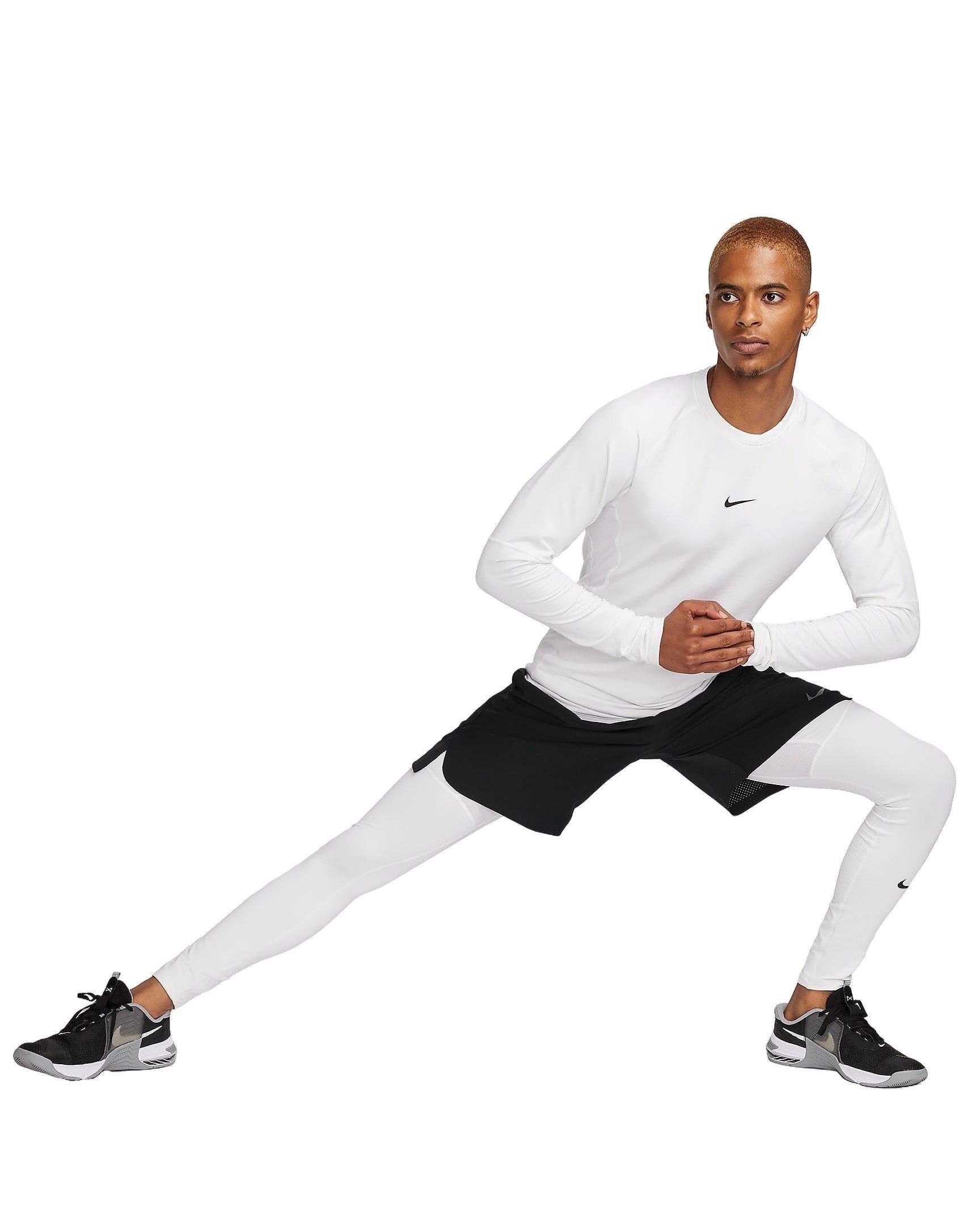 Nike Men's Pro Warm Long-Sleeve Top - WHITE Thumbnail View 5