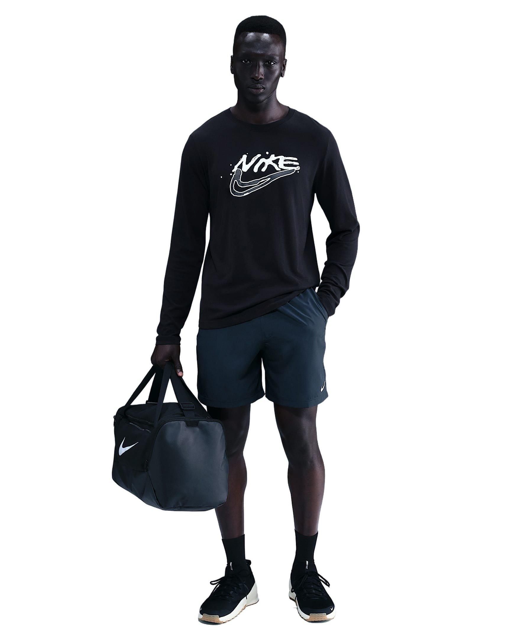 Nike Men's Dri-FIT Long-Sleeve Print Pack T-Shirt - BLACK Thumbnail View 4