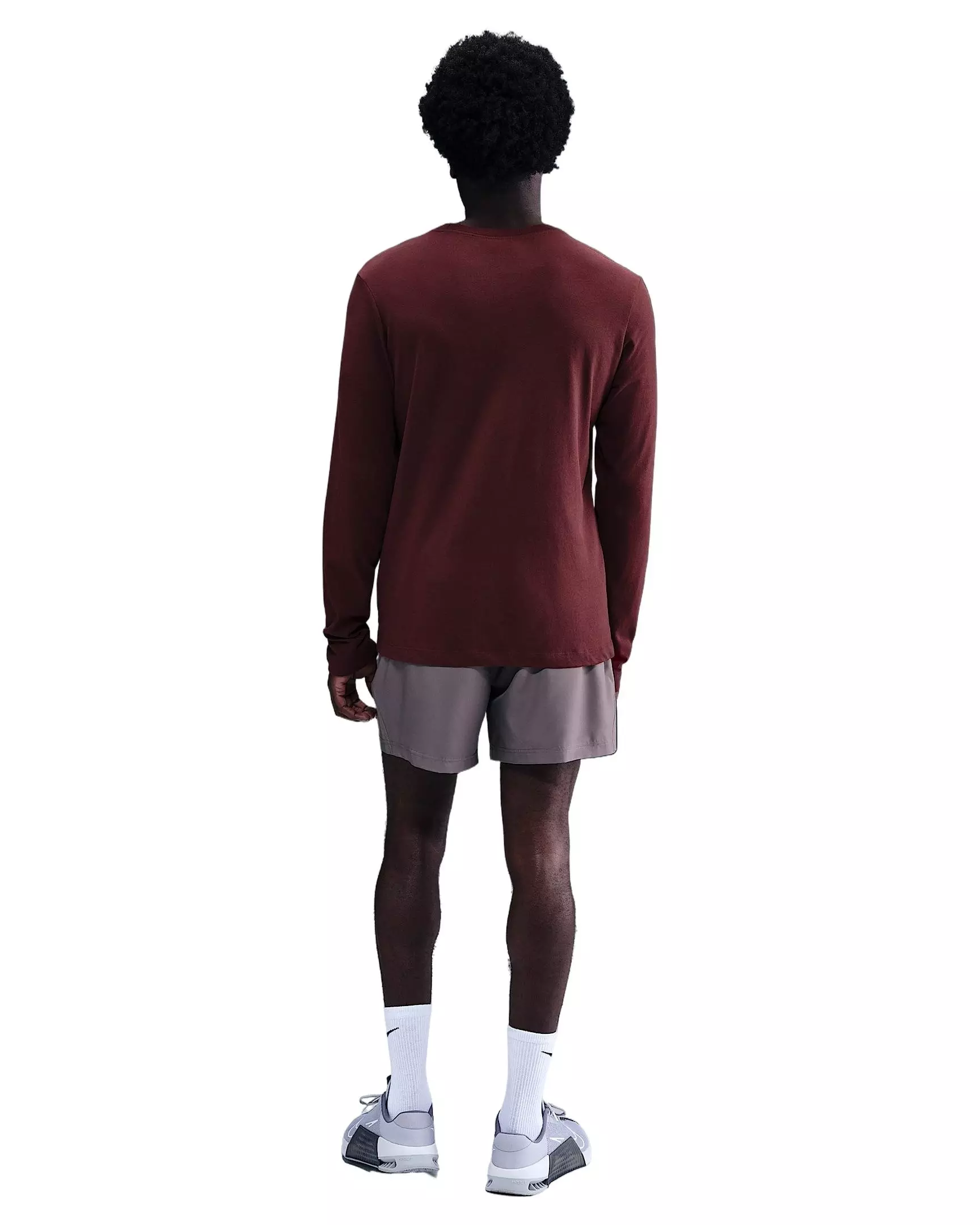 Nike Men's Dri-FIT Long-Sleeve Print Pack T-Shirt - DK RED