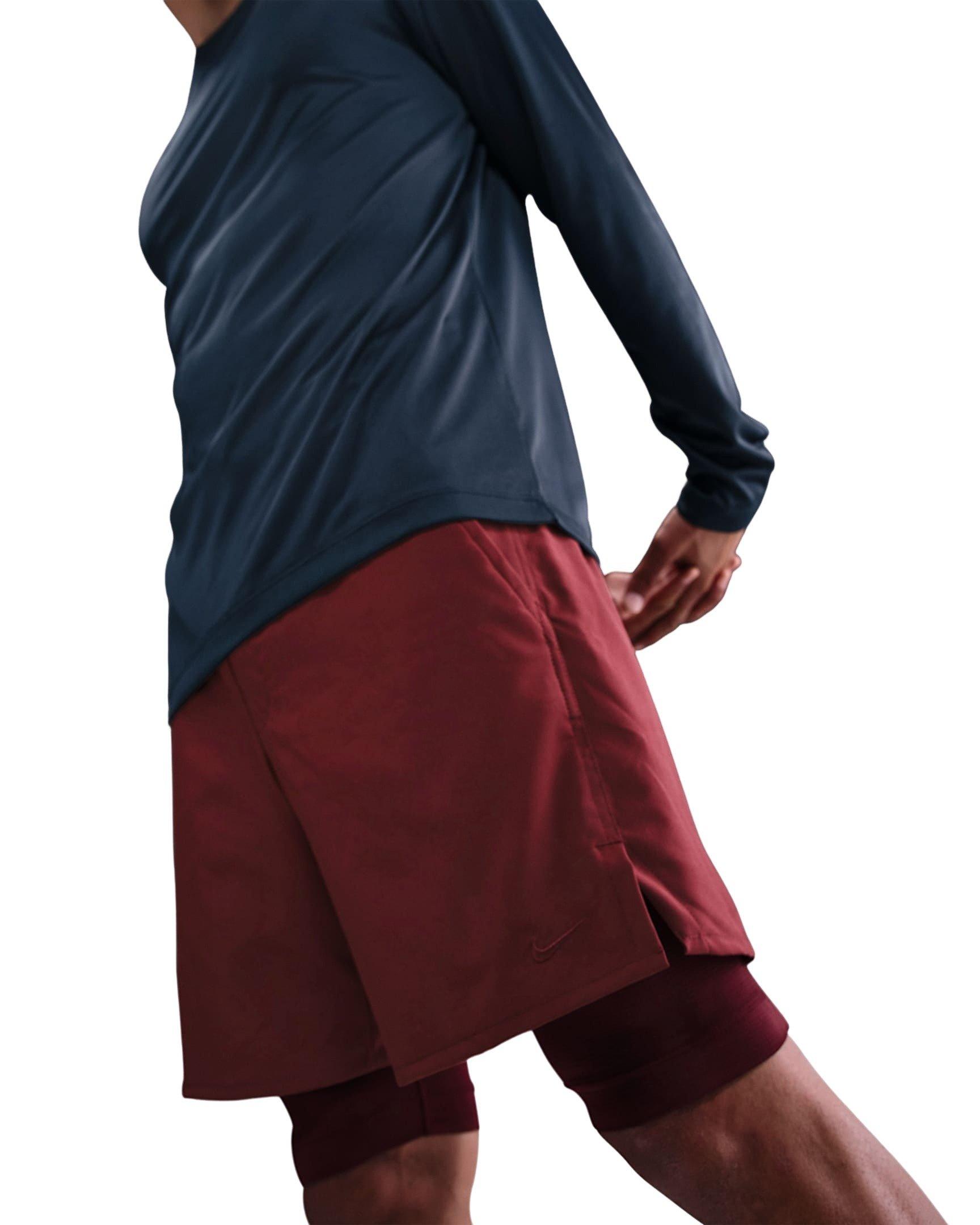 Nike Men's Unlimited Dri-FIT 7" 2-in-1 Versatile Shorts - DK RED Thumbnail View 4