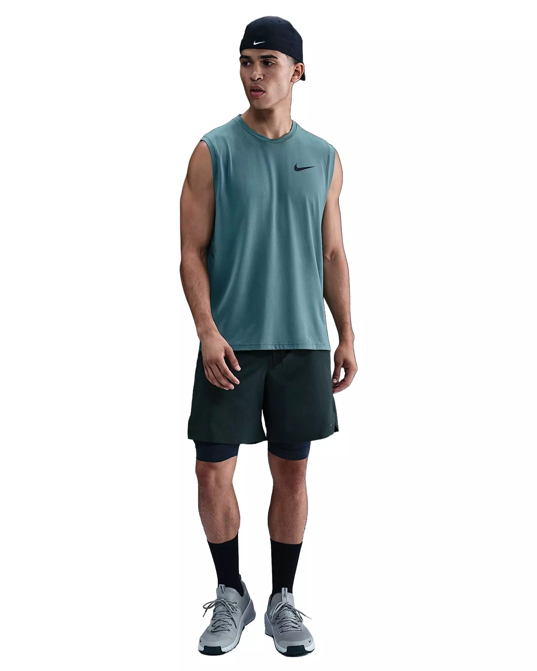 Nike Men's Unlimited Dri-FIT 7" 2-in-1 Versatile Shorts - Red Clay - SEAWEED GREEN