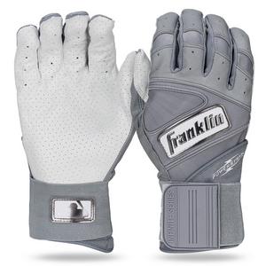 Franklin Sports MLB Adult Powerstrap Batting Gloves - Grey