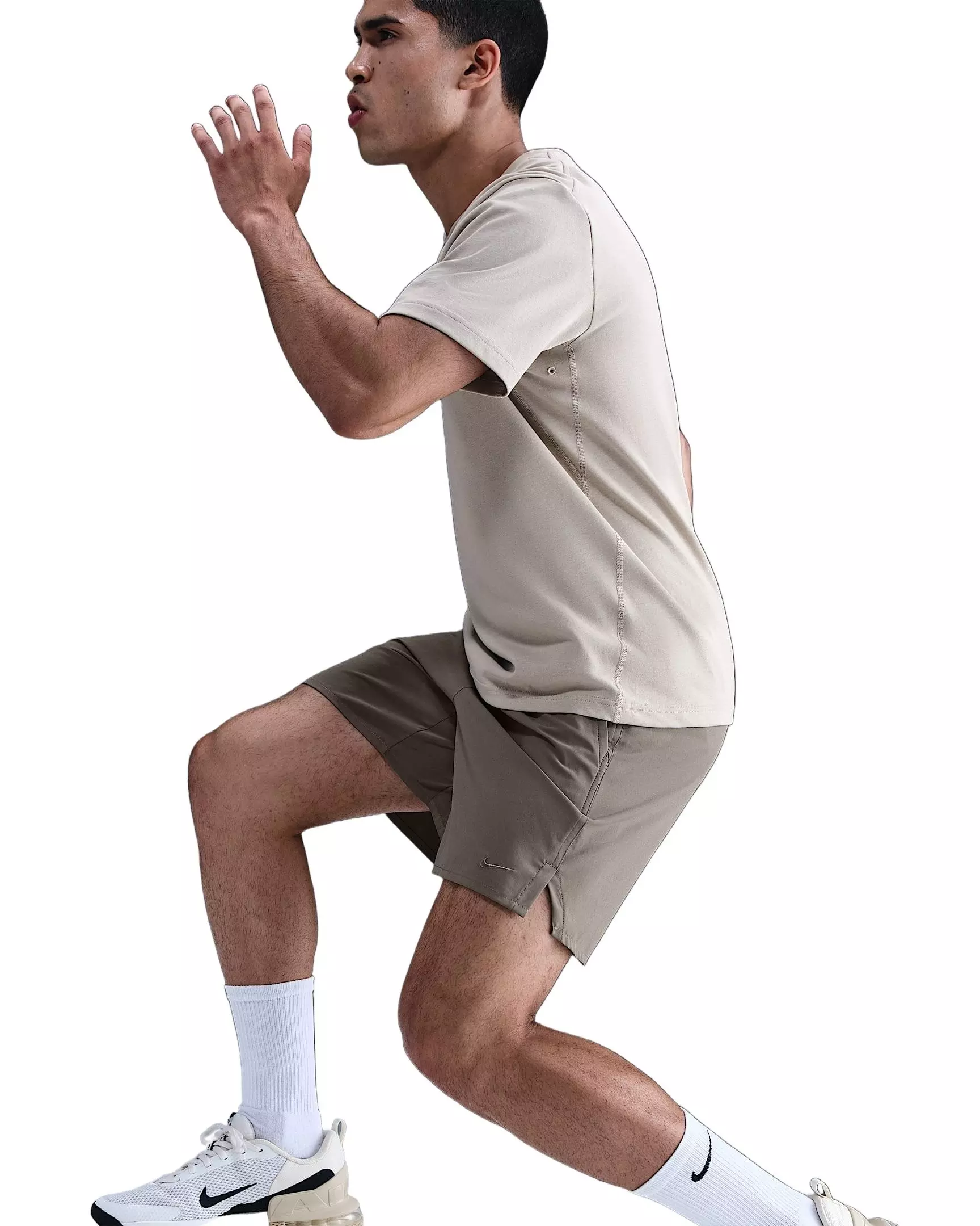 Nike Men's Unlimited Dri-FIT 7" Unlined Versatile Shorts - Matte Brown - STONE GREY