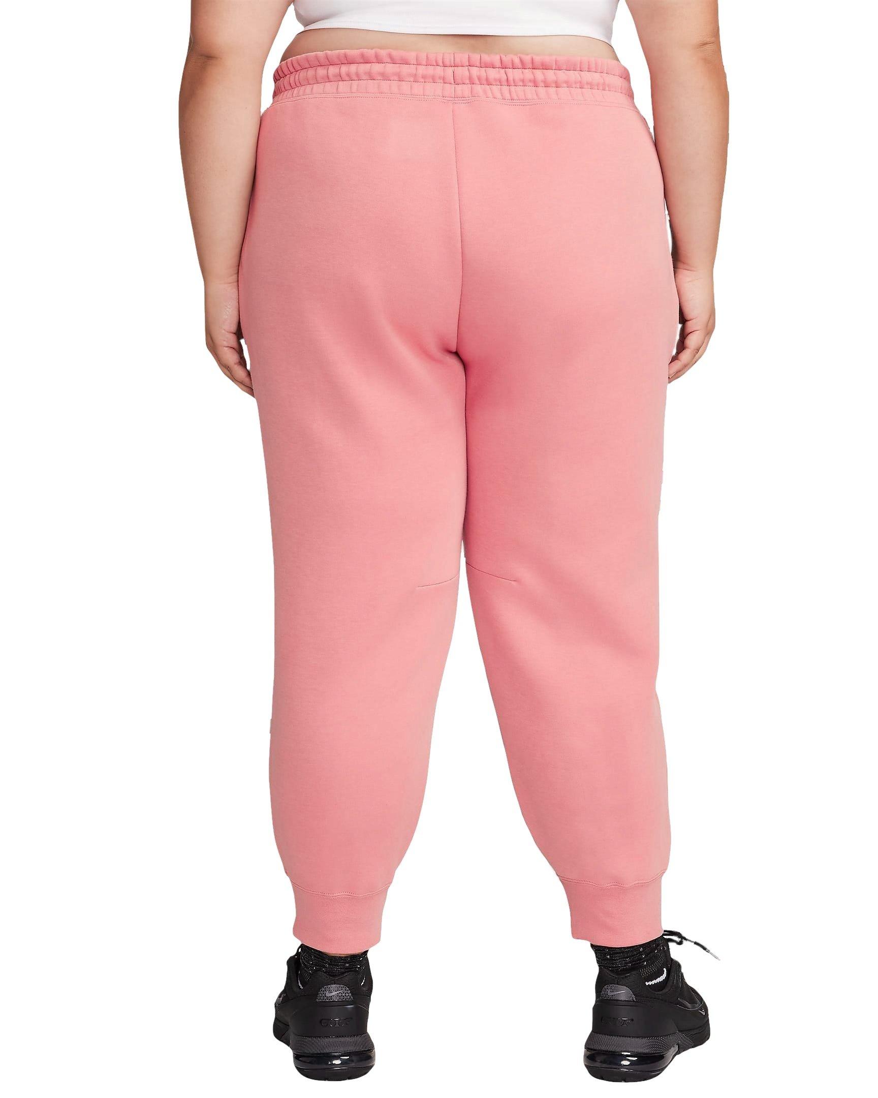 Nike Women's Sportswear Tech Fleece Mid-Rise Joggers - PINK Thumbnail View 2