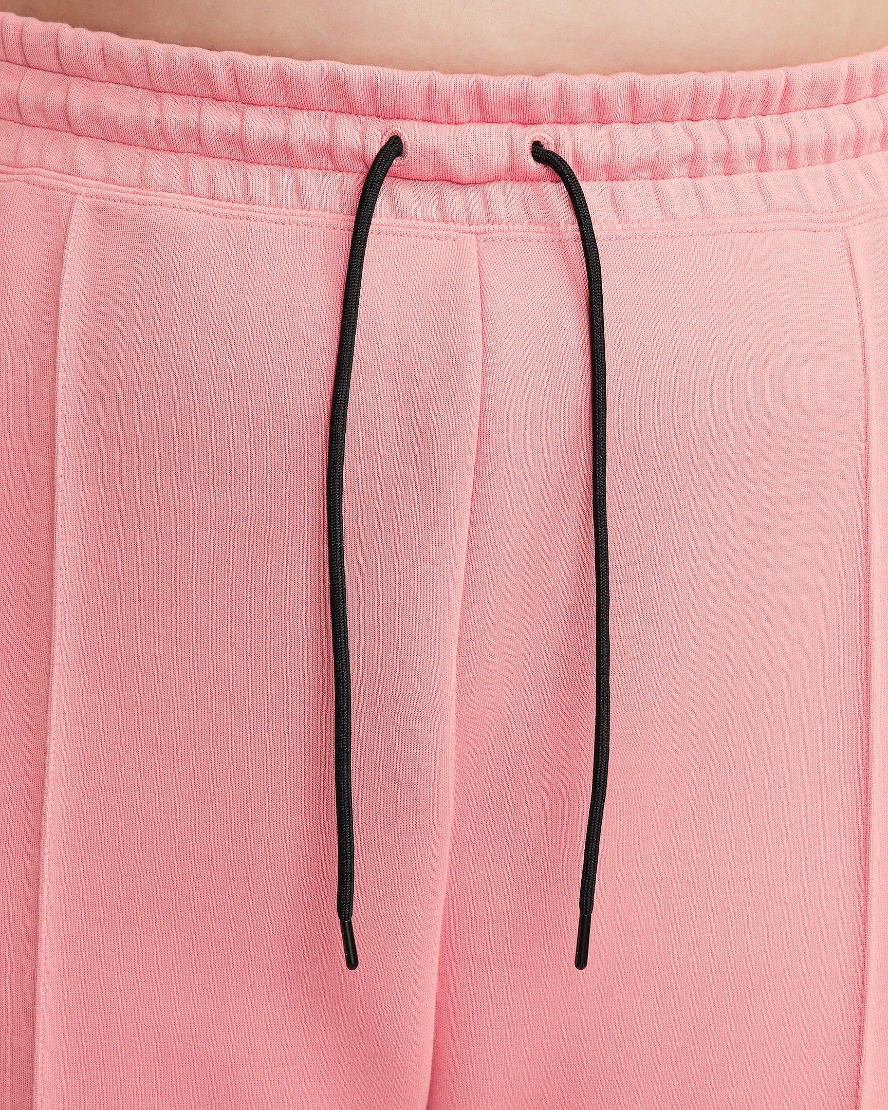Nike Women's Sportswear Tech Fleece Mid-Rise Joggers - PINK Thumbnail View 3