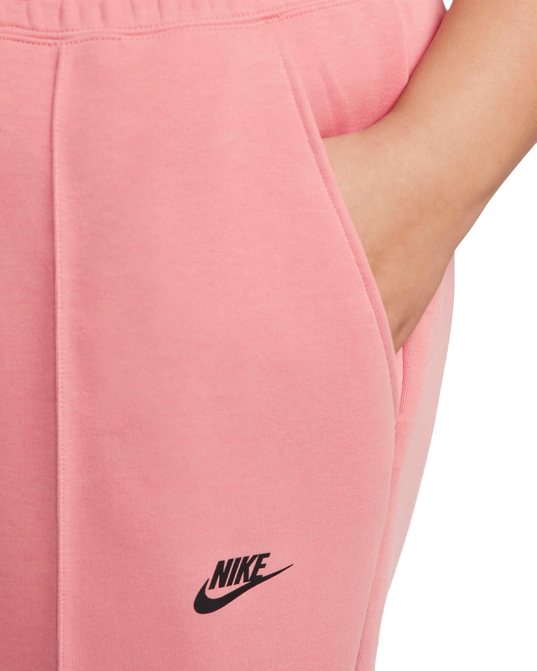 Nike Women's Sportswear Tech Fleece Mid-Rise Joggers - PINK Thumbnail View 4