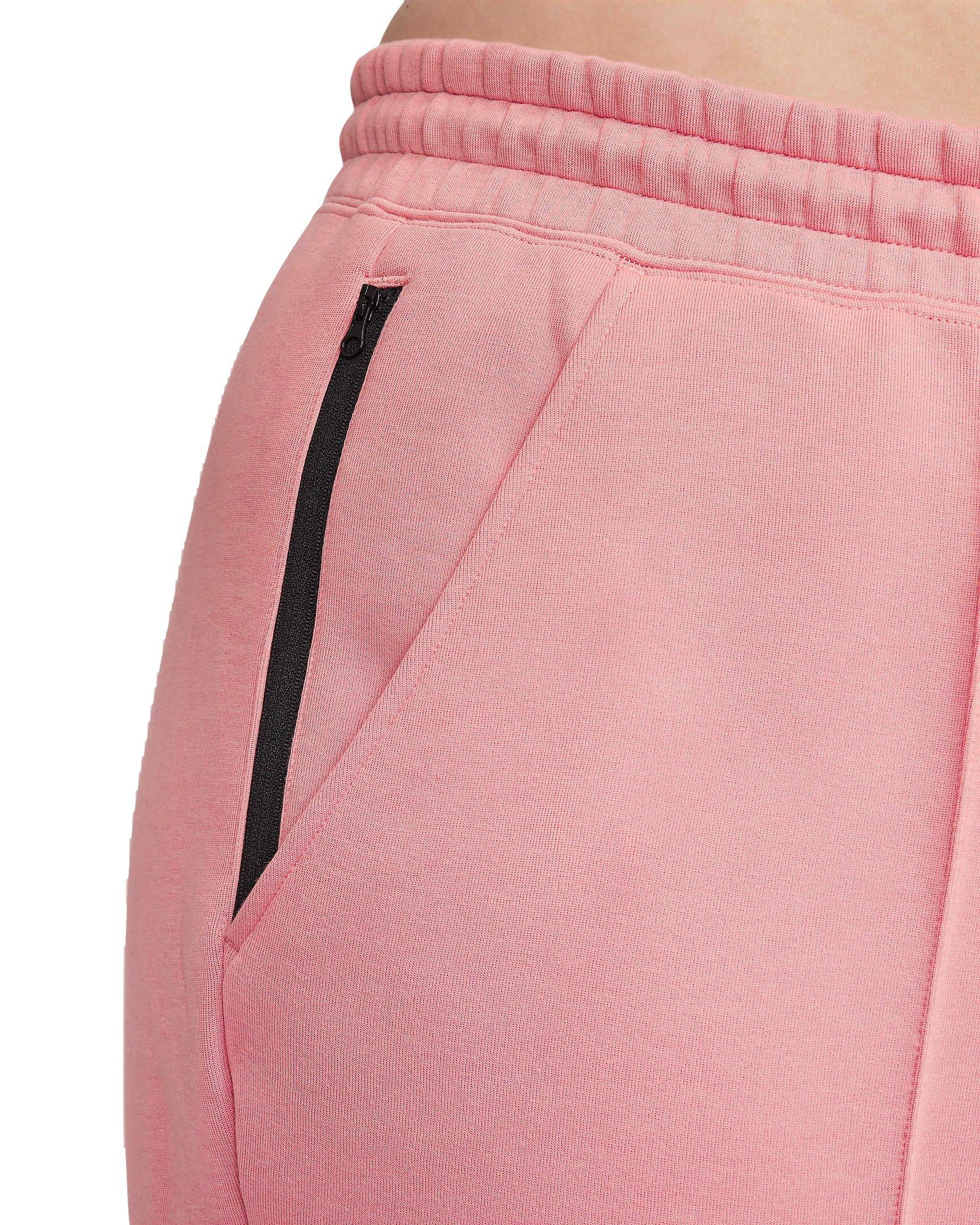 Nike Women's Sportswear Tech Fleece Mid-Rise Joggers - PINK Thumbnail View 5