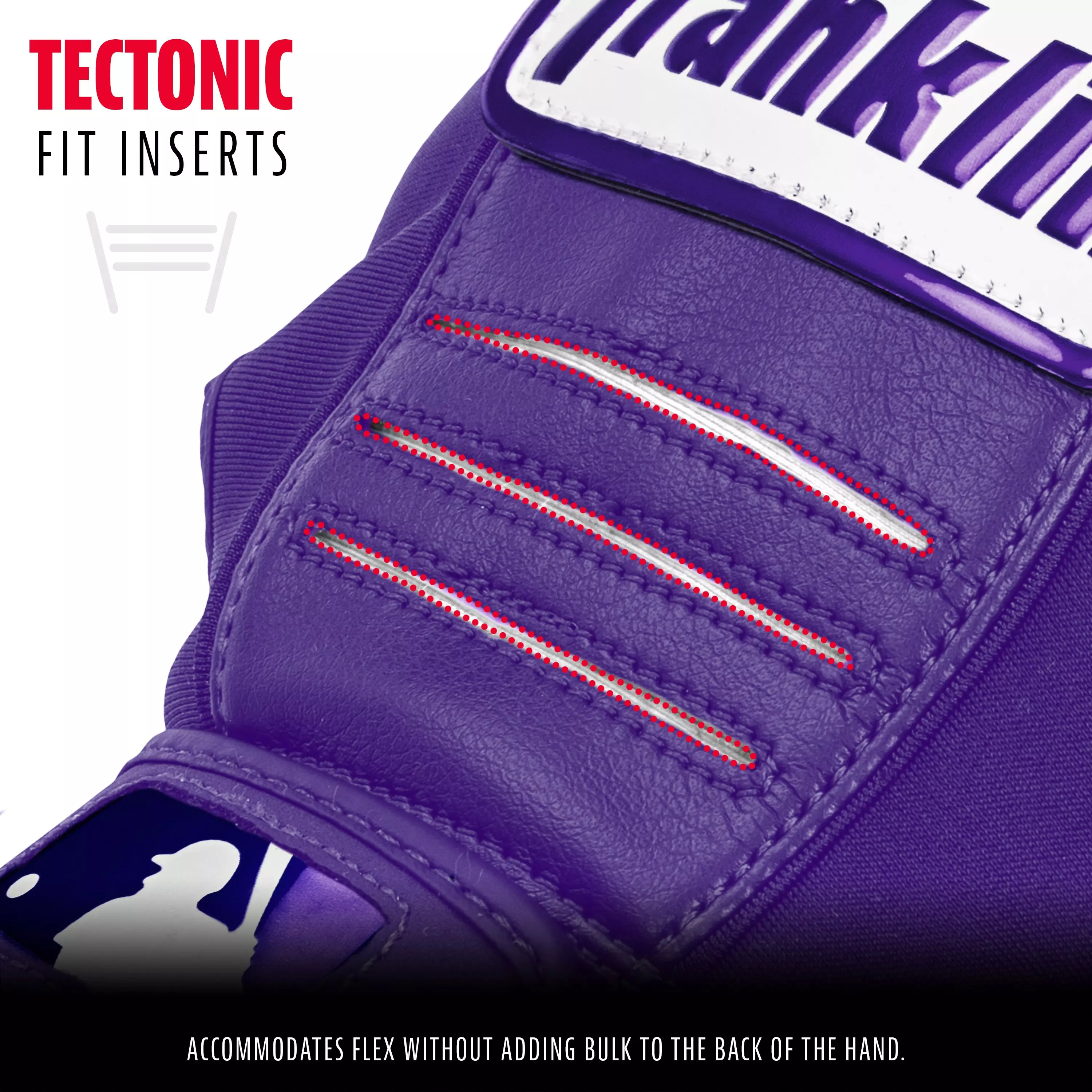 Franklin Sports CFX Pro Hi-Lite Batting Gloves - Purple - PURPLE