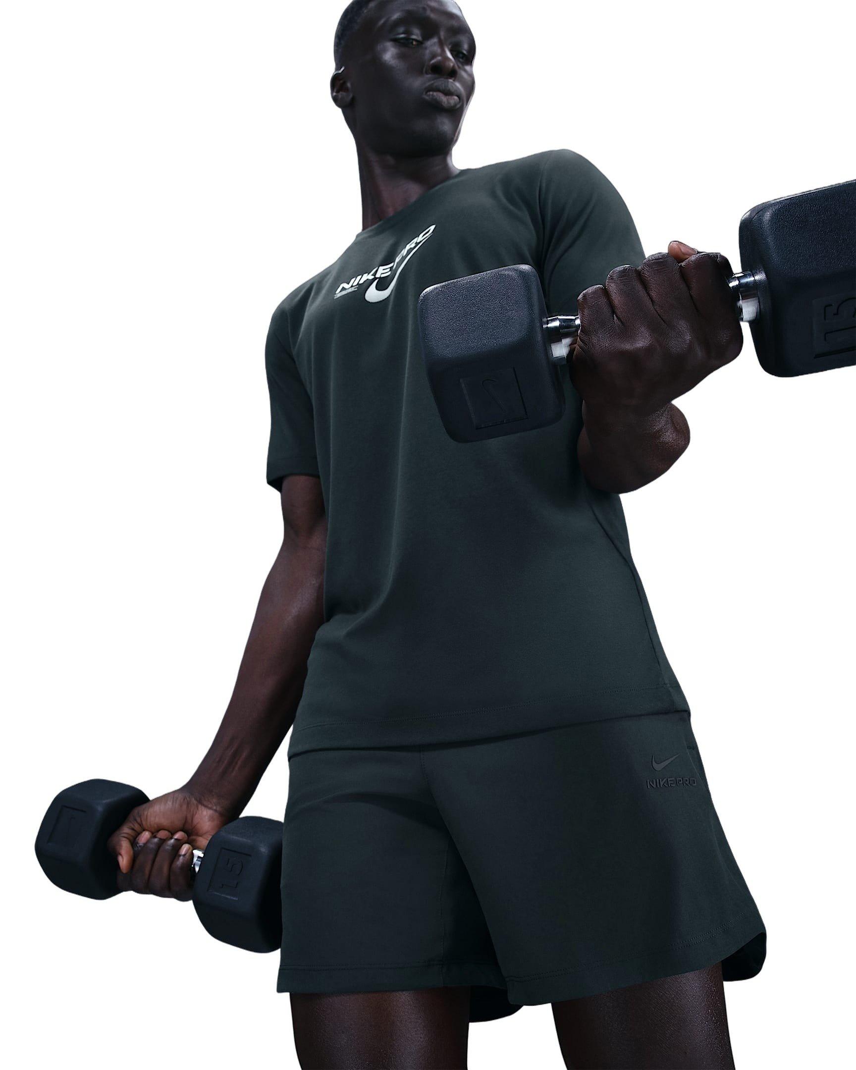 Nike Men's Pro Training Dri-FIT 6" Shorts - Seaweed Green - SEAWEED GREEN Thumbnail View 3