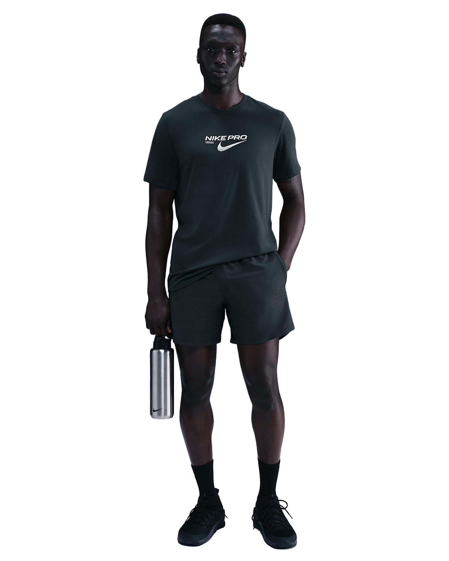 Nike Men's Pro Training Dri-FIT 6" Shorts - Seaweed Green - SEAWEED GREEN Thumbnail View 4