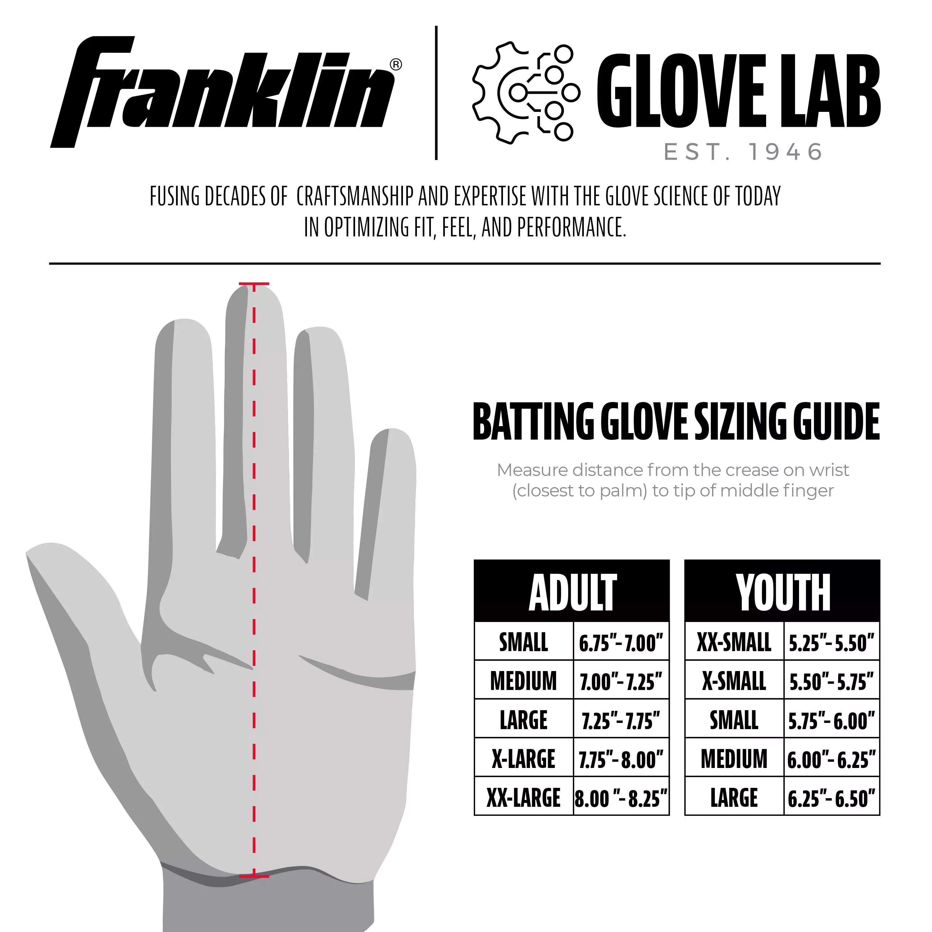 Franklin Sports CFX Pro Hi-Lite Batting Gloves - Burgundy - BURGUNDY