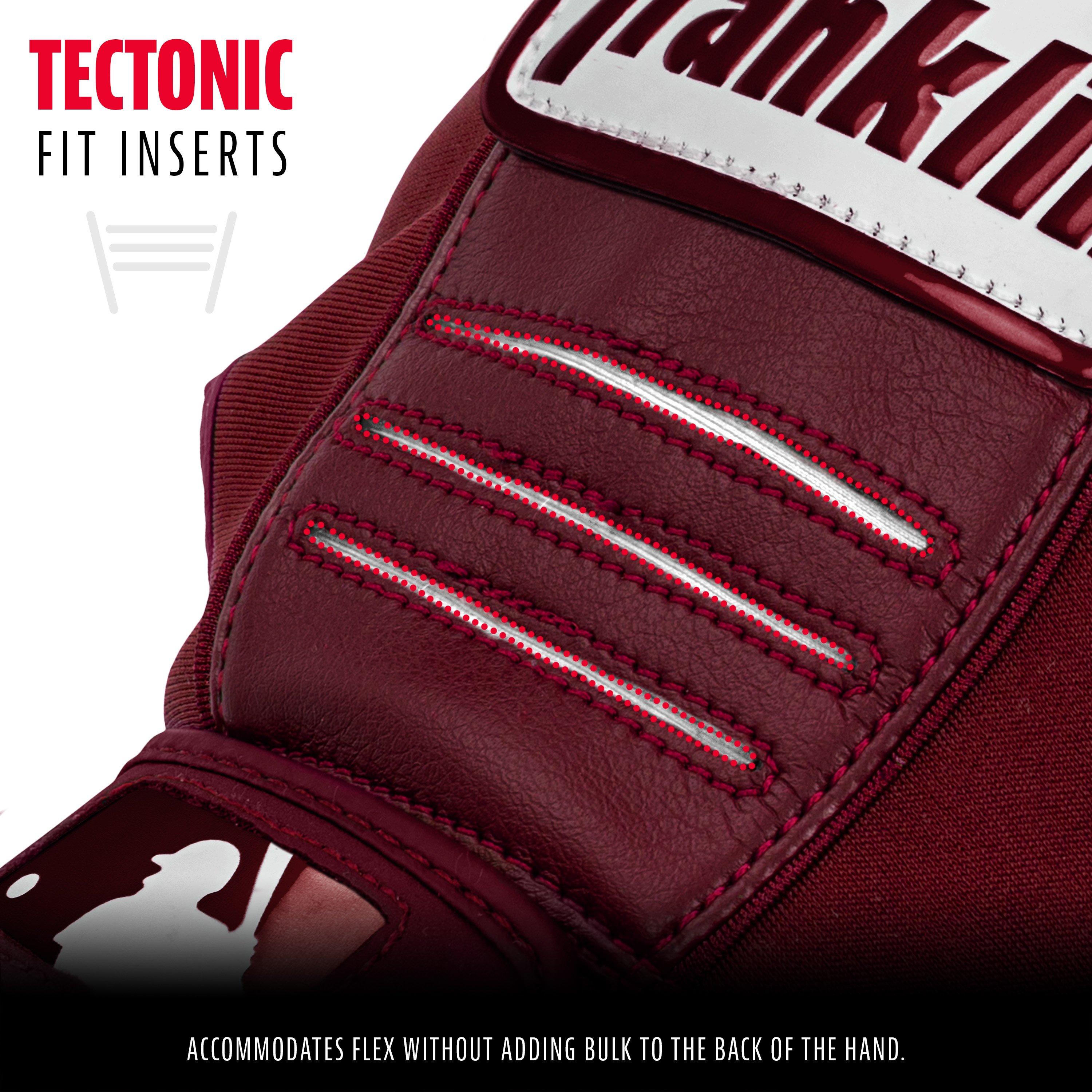 Franklin Sports CFX Pro Hi-Lite Batting Gloves - Burgundy - BURGUNDY Thumbnail View 4