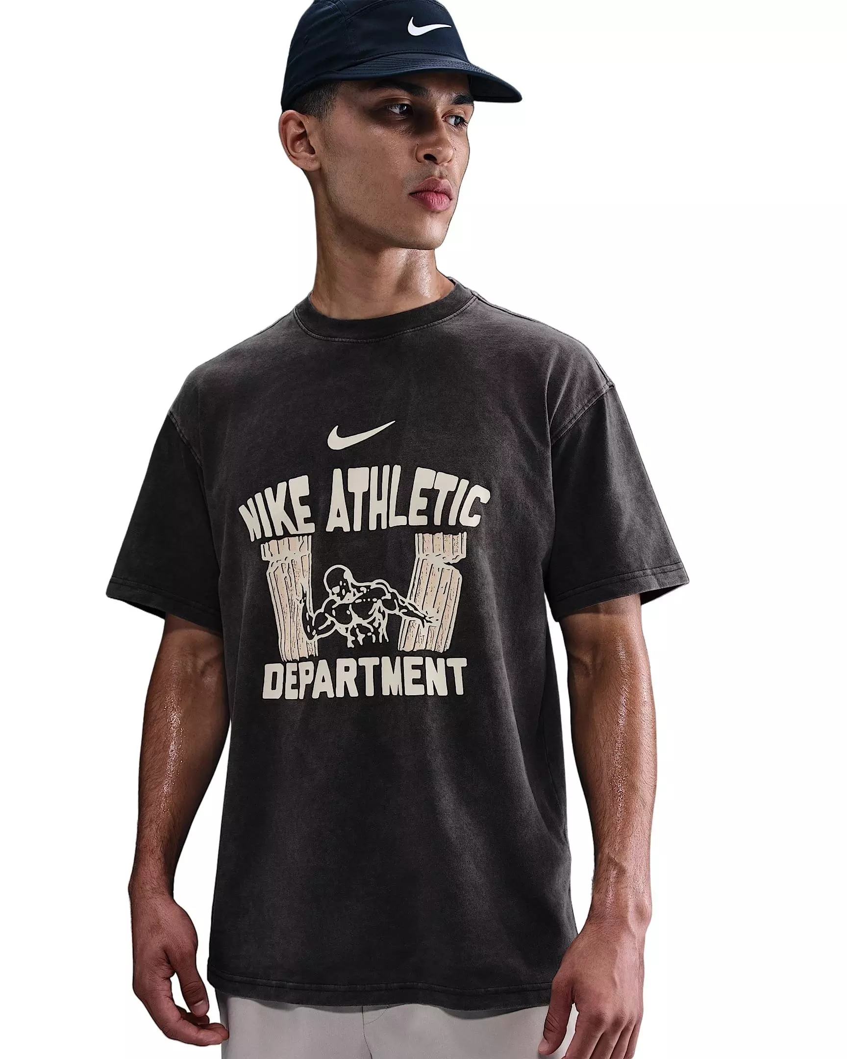 Nike Men's Max90 Gym Heritage HO2 T-Shirt - Black - BLACK