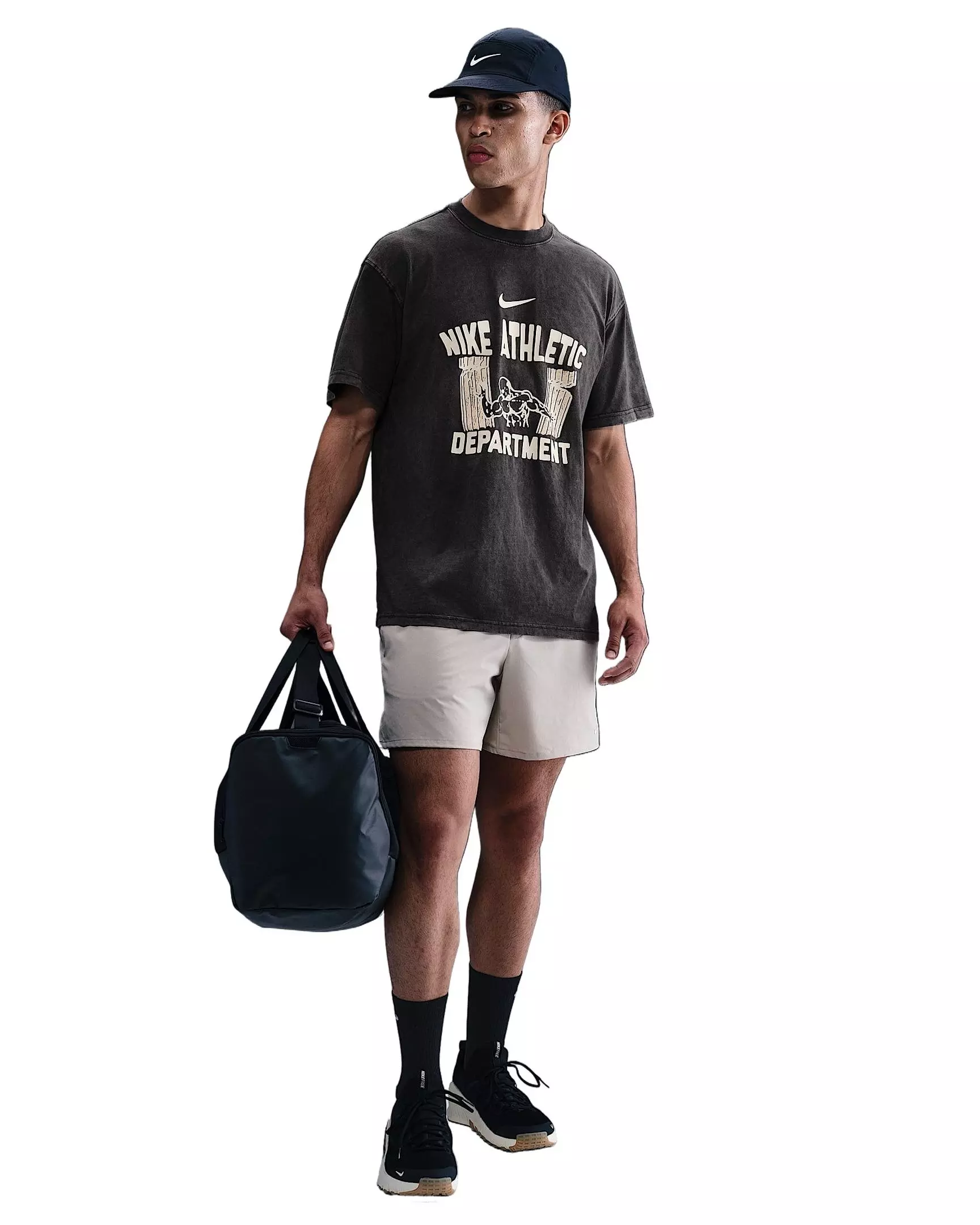 Nike Men's Max90 Gym Heritage HO2 T-Shirt -Black - BLACK