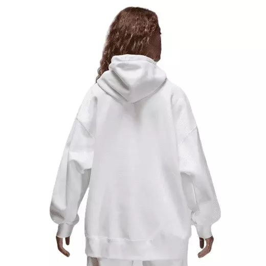 Jordan Women's Flight Fleece Pullover Hoodie - WHITE/ORANGE