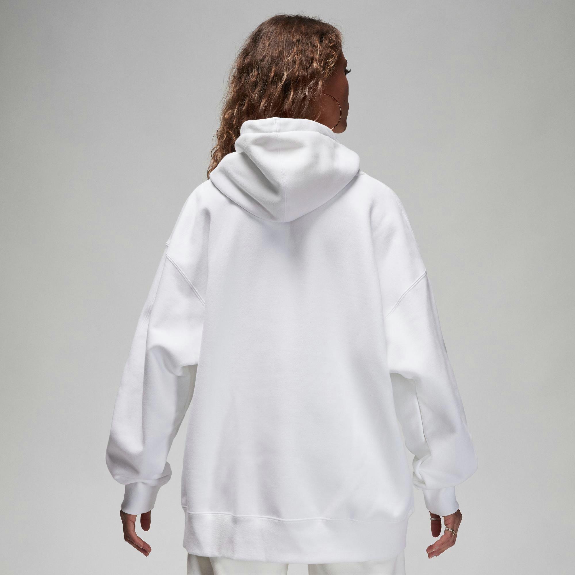 Jordan Women's Flight Fleece Pullover Hoodie - WHITE/ORANGE Thumbnail View 3