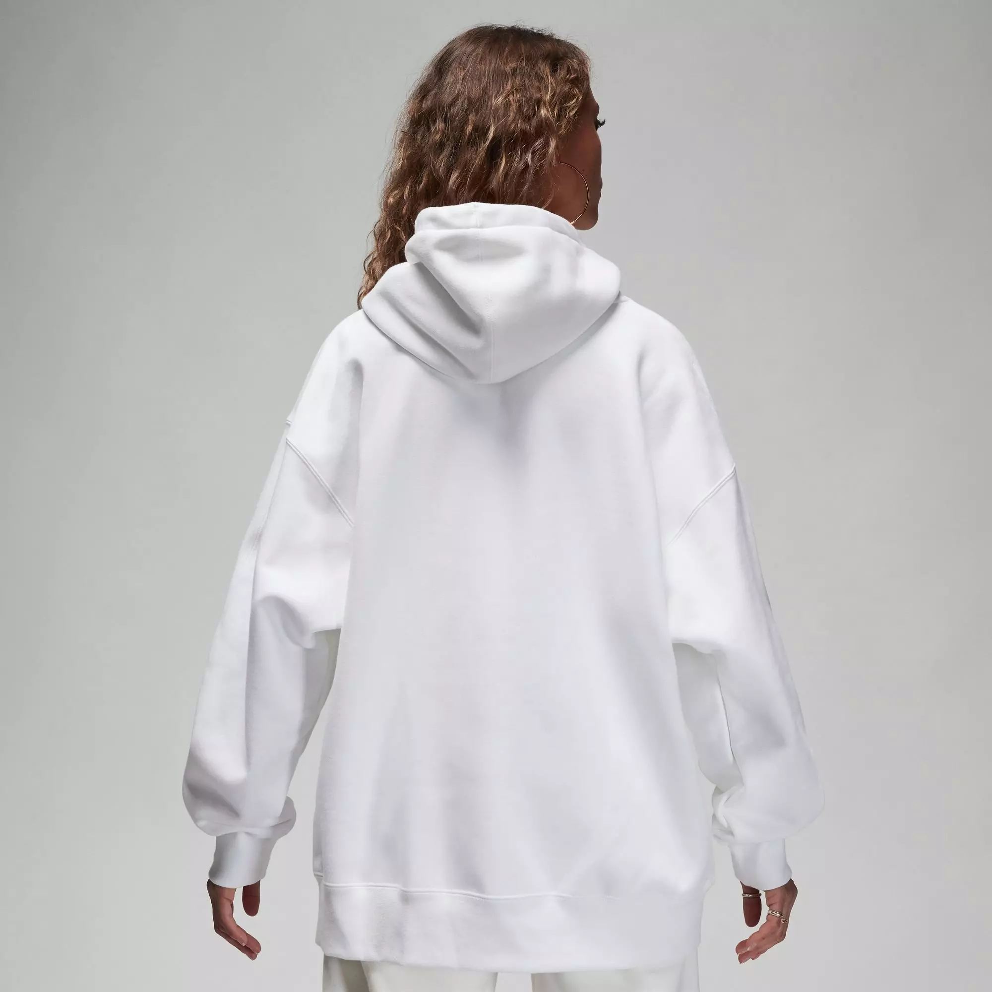 Jordan Women's Flight Fleece Pullover Hoodie - WHITE/ORANGE