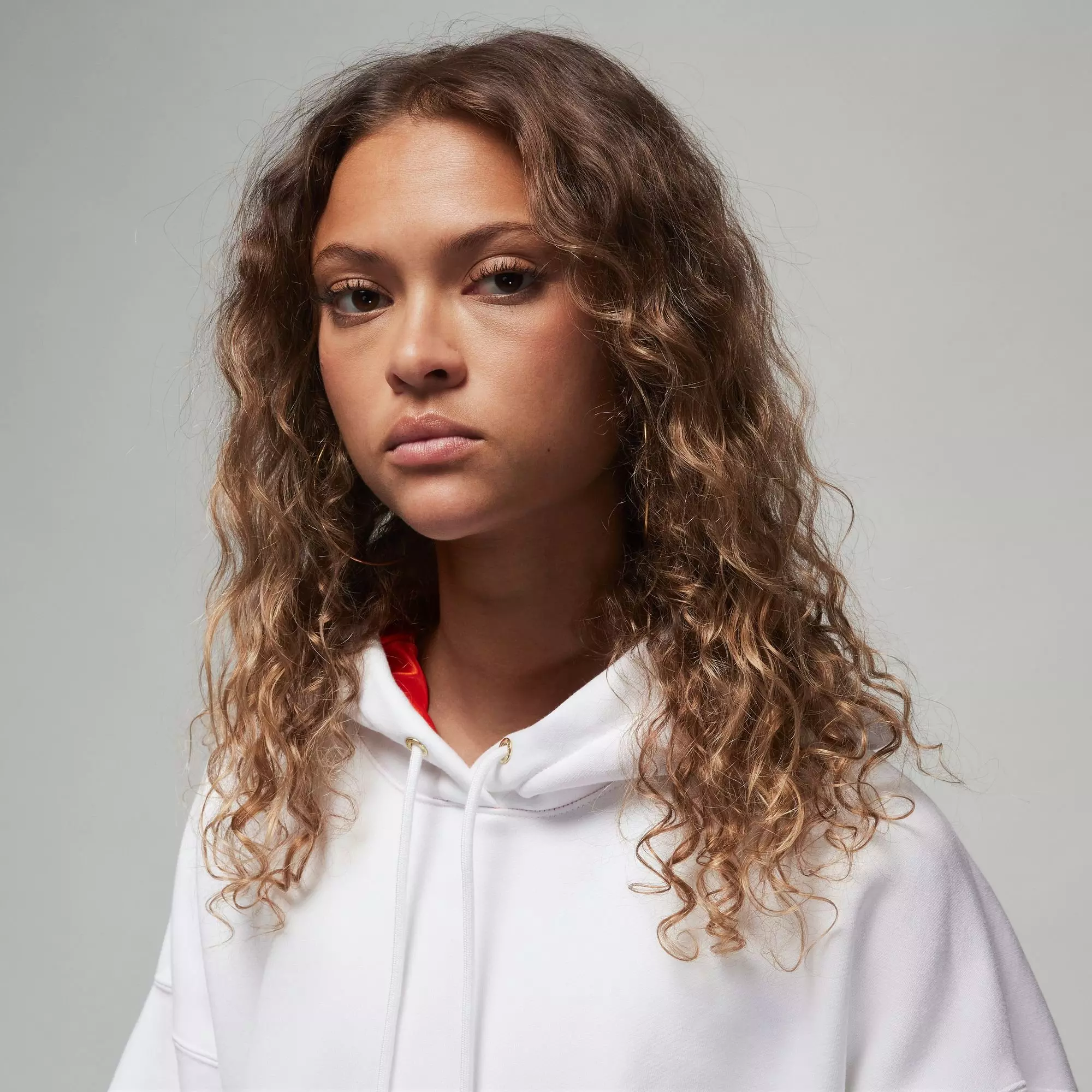 Jordan Women's Flight Fleece Pullover Hoodie - WHITE/ORANGE