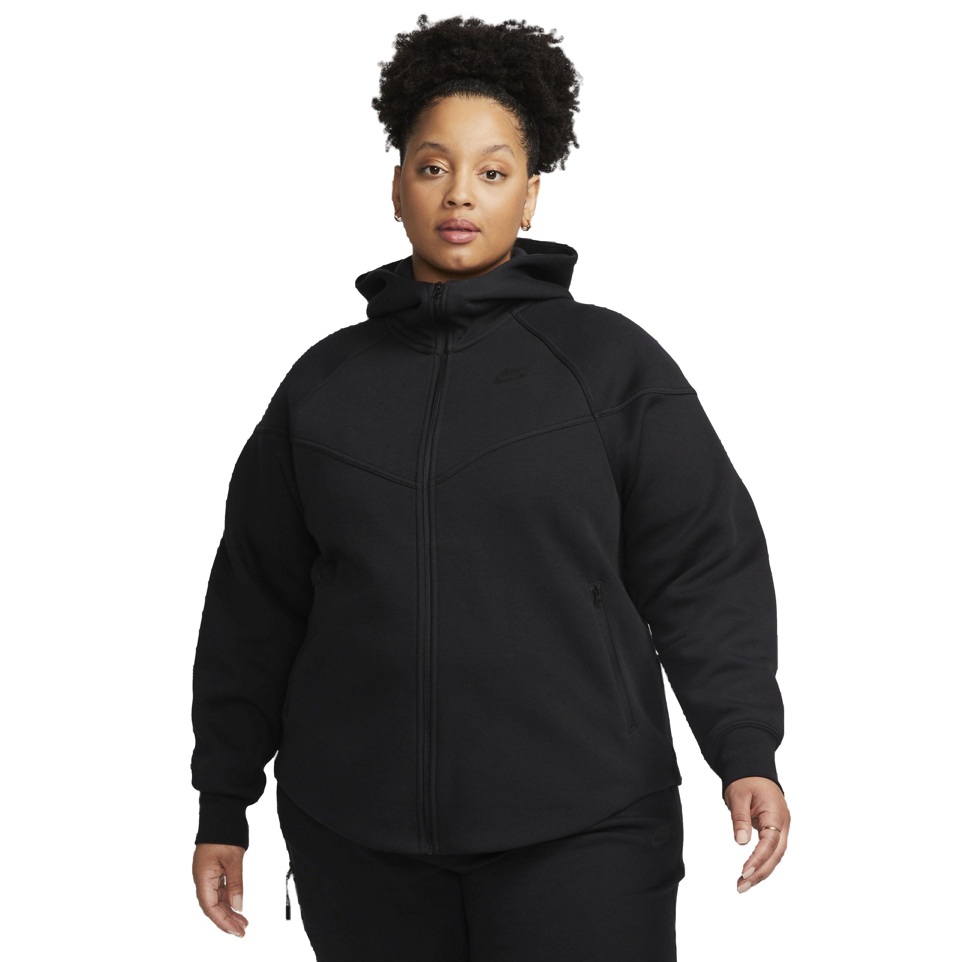 Nike Women's Sportswear Tech Fleece Windrunner Full-Zip Hooded Jacket - BLACK Thumbnail View 1