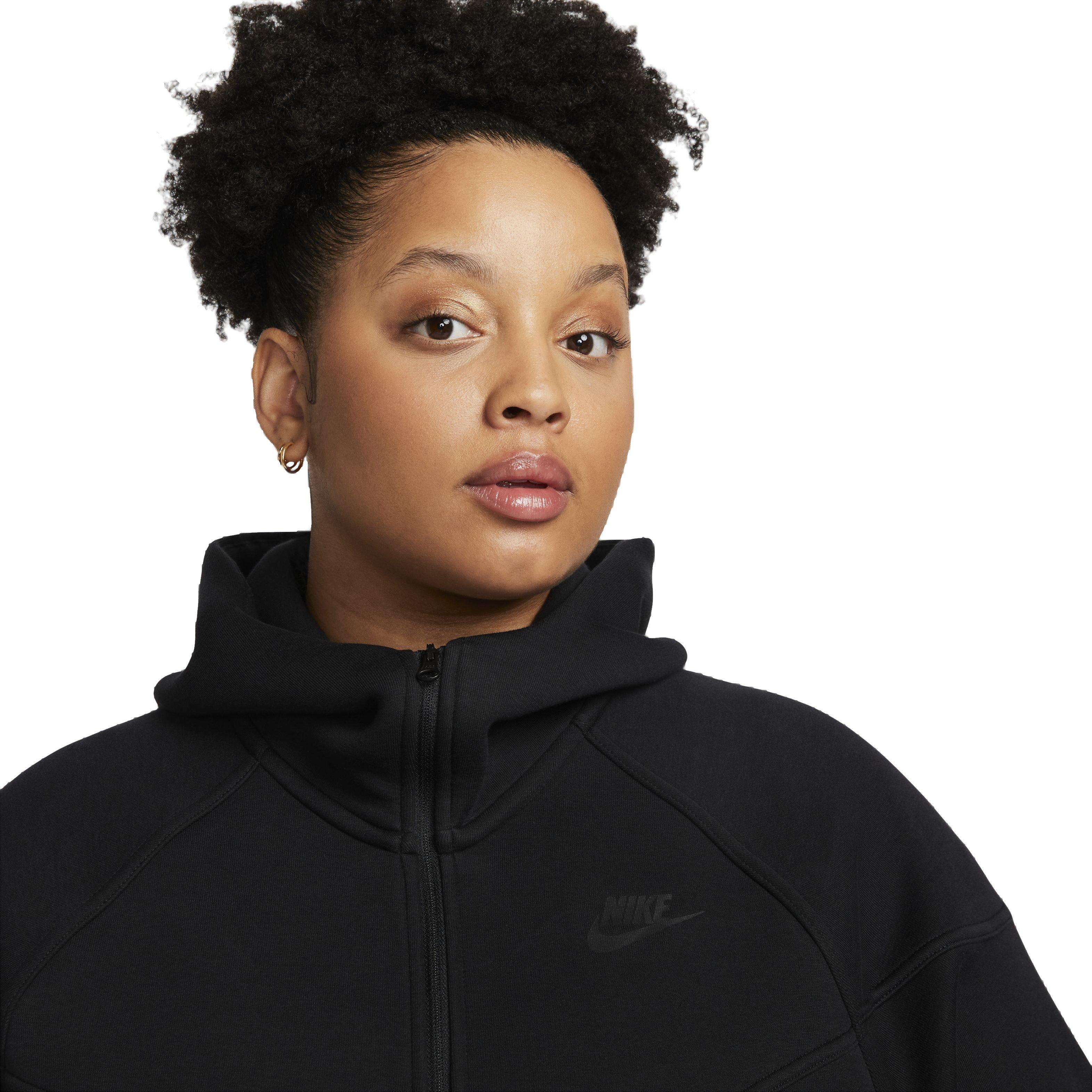 Nike Women's Sportswear Tech Fleece Windrunner Full-Zip Hooded Jacket - BLACK Thumbnail View 3