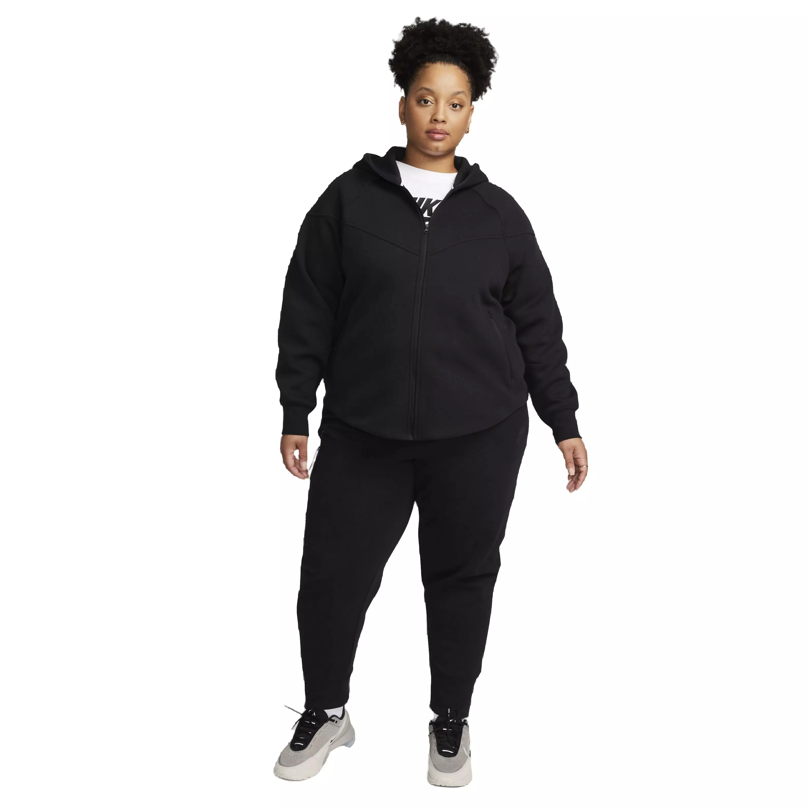 Nike Women's Sportswear Tech Fleece Windrunner Full-Zip Hooded Jacket - BLACK