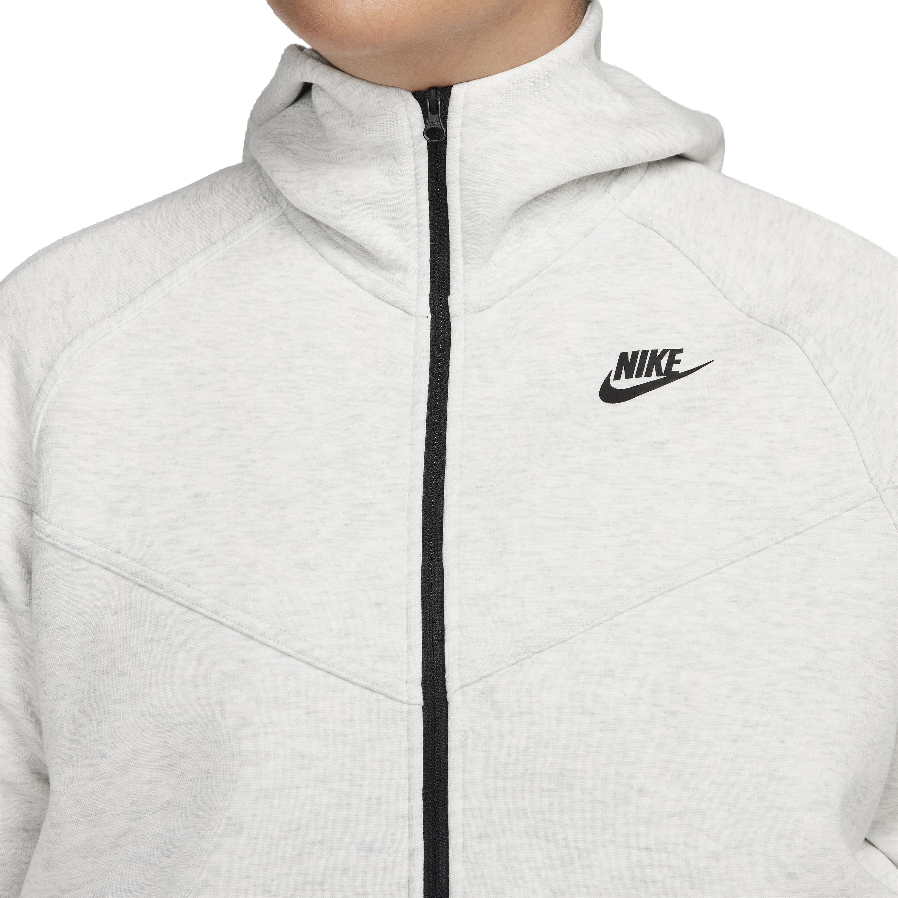 Nike Women's Sportswear Tech Fleece Windrunner Full-Zip Hooded Jacket - GREY Thumbnail View 4