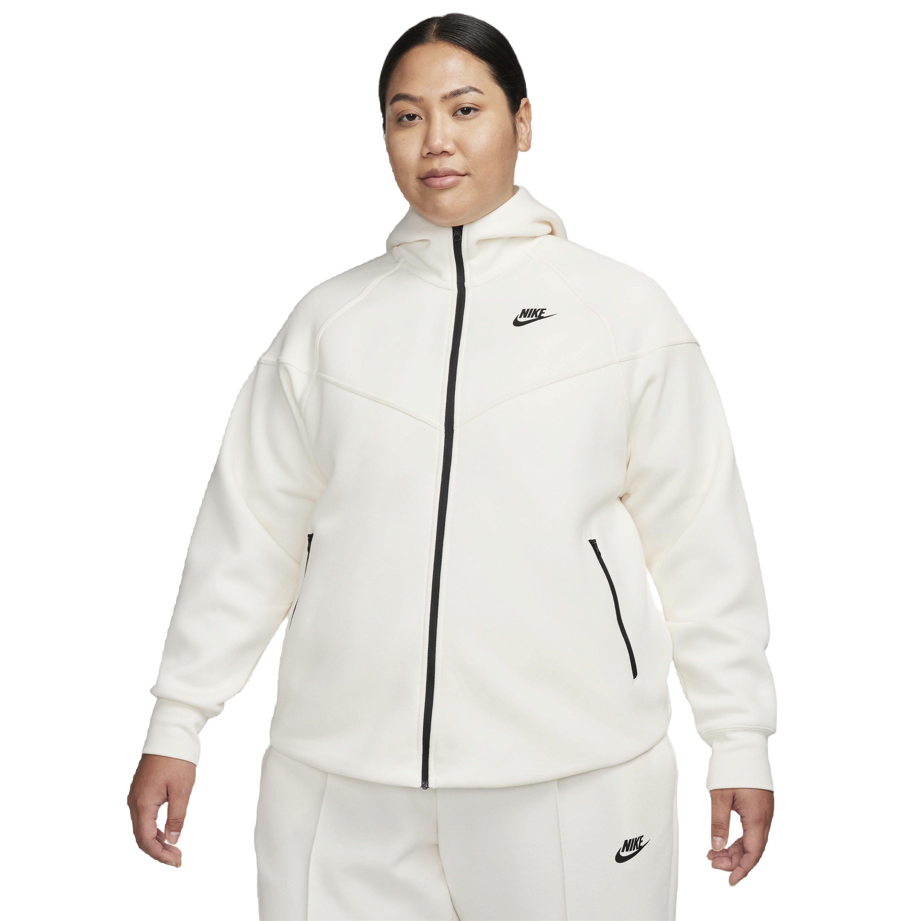 Nike Women's Sportswear Tech Fleece Windrunner Full-Zip Hooded Jacket - WHITE Thumbnail View 1