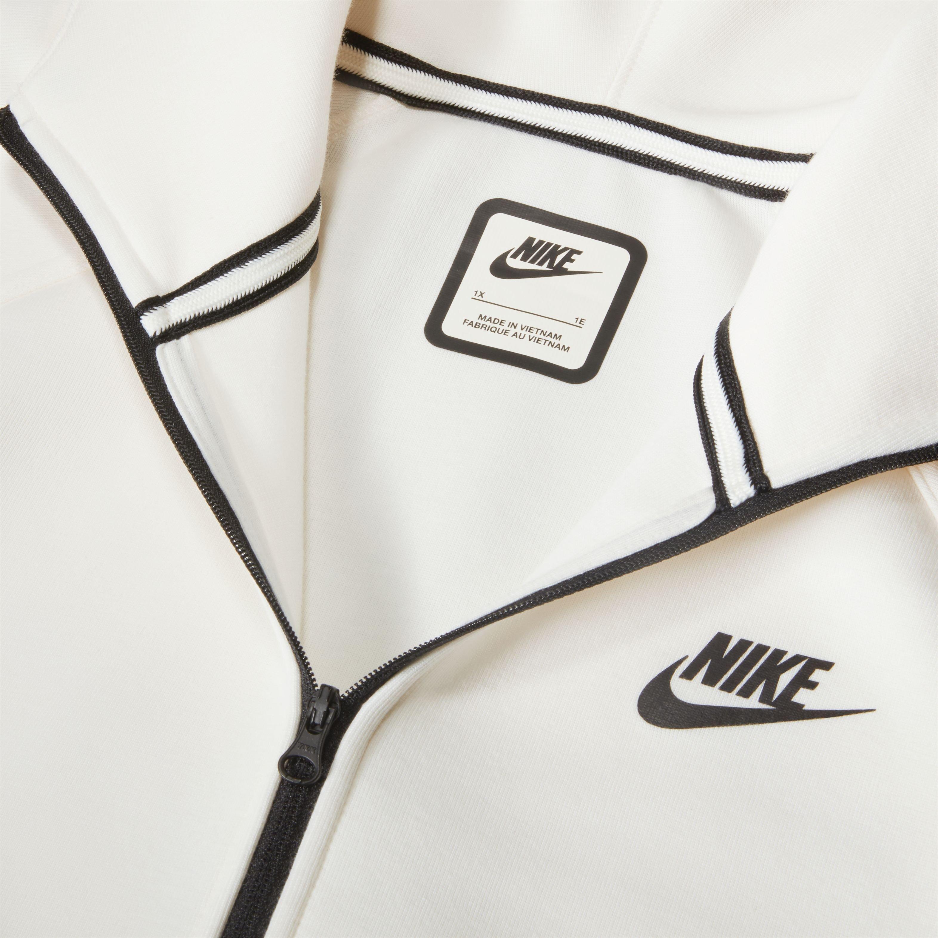 Nike Women's Sportswear Tech Fleece Windrunner Full-Zip Hooded Jacket - WHITE Thumbnail View 8