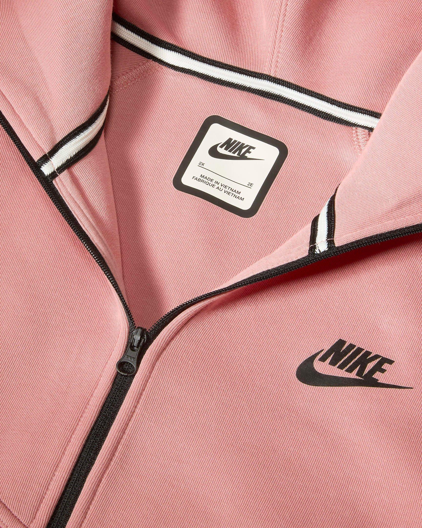 Nike Women's Sportswear Tech Fleece Windrunner Full-Zip Hooded Jacket - PINK Thumbnail View 4