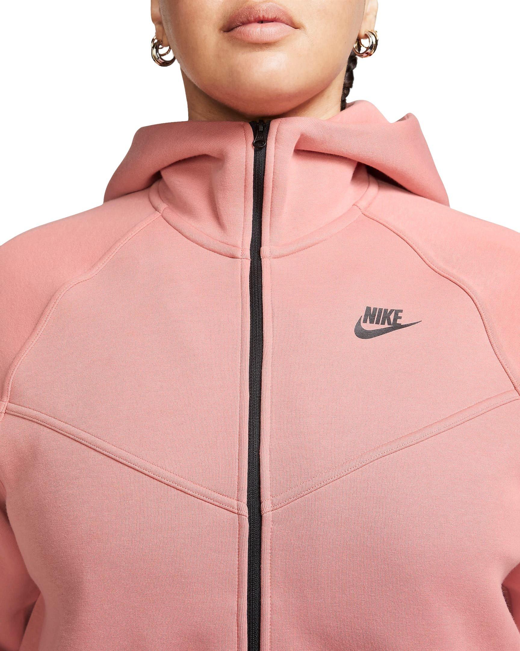 Nike Women's Sportswear Tech Fleece Windrunner Full-Zip Hooded Jacket - PINK Thumbnail View 5