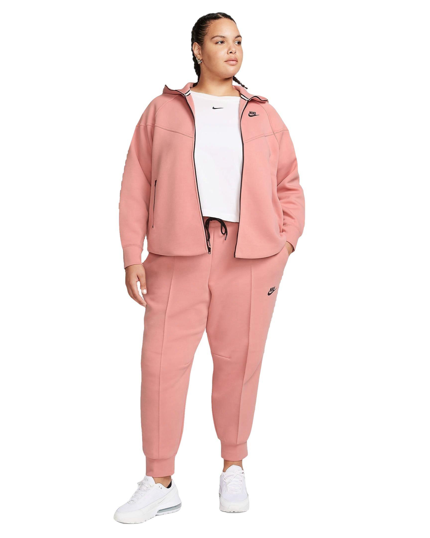 Nike Women's Sportswear Tech Fleece Windrunner Full-Zip Hooded Jacket - PINK Thumbnail View 9