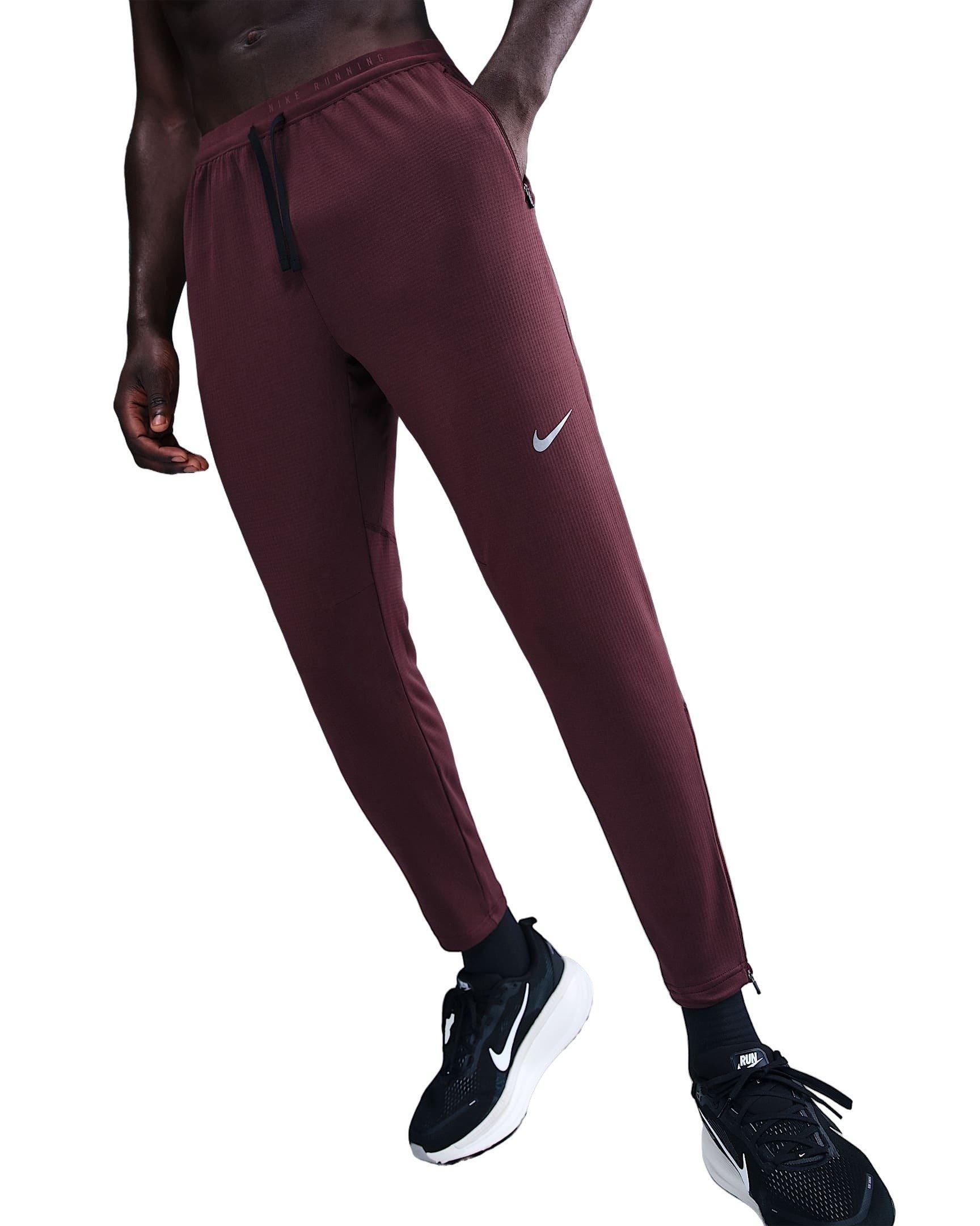 Nike Men's Stride Dri-FIT Knit Running Pants - Burgundy - BURGUNDY Thumbnail View 1