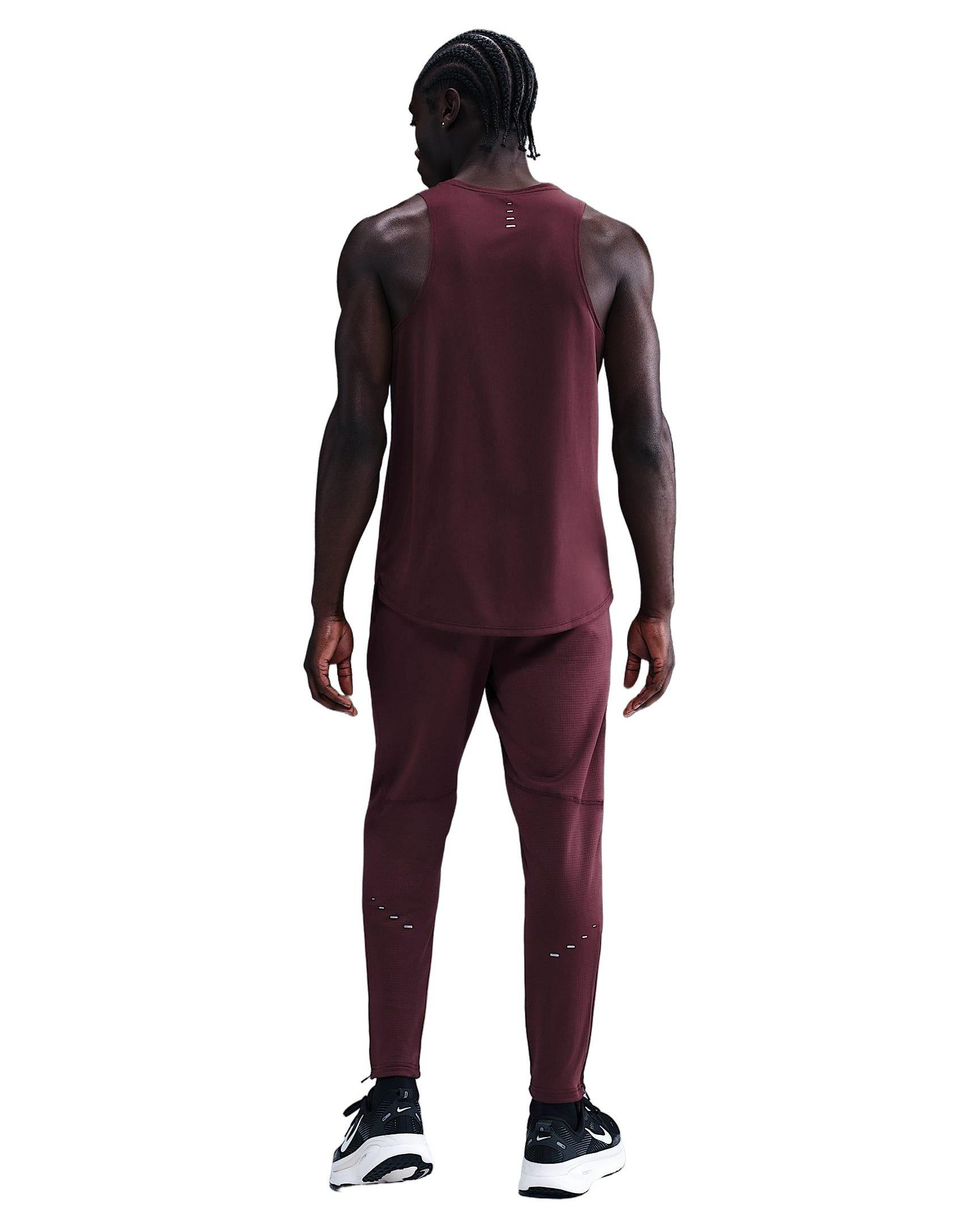 Nike Men's Stride Dri-FIT Knit Running Pants - Burgundy - BURGUNDY Thumbnail View 5