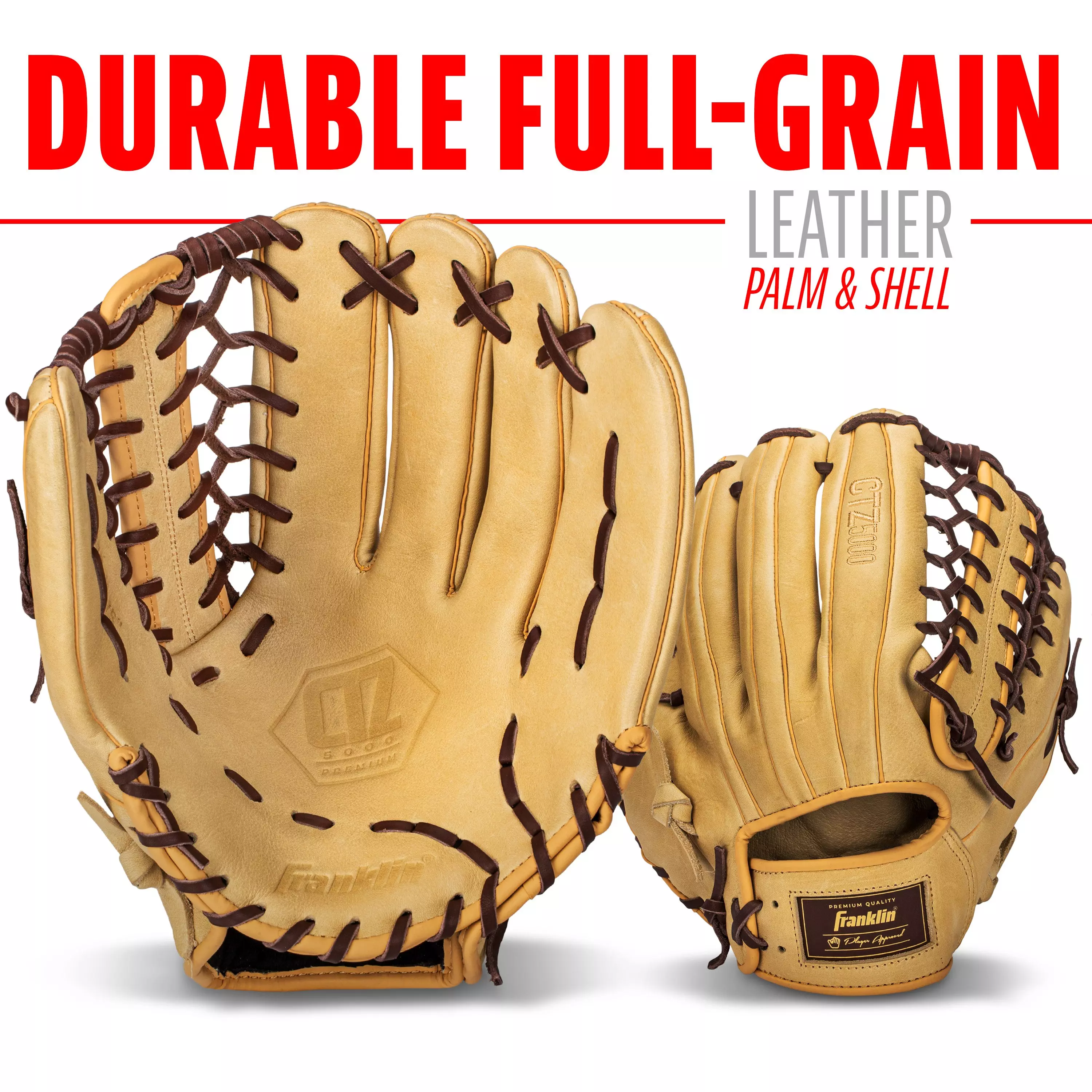 Franklin Sports CTZ5000 12.75" Baseball Fielding Glove RHT - Brown - BROWN