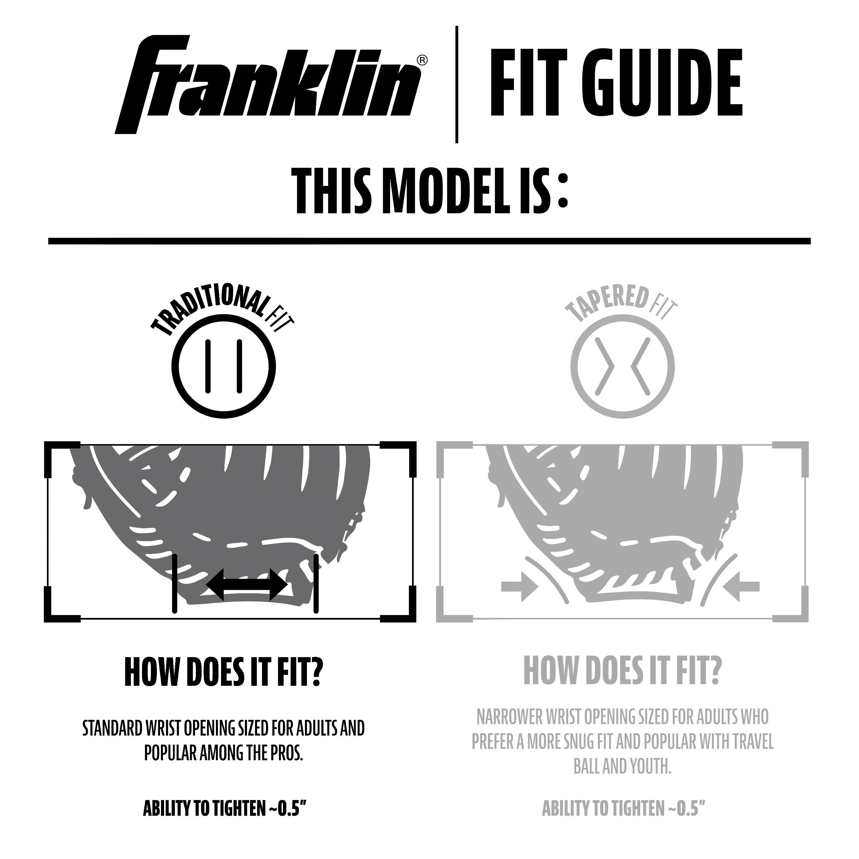 Franklin Sports CTZ5000 12.75" Baseball Fielding Glove RHT - Brown - BROWN Thumbnail View 7