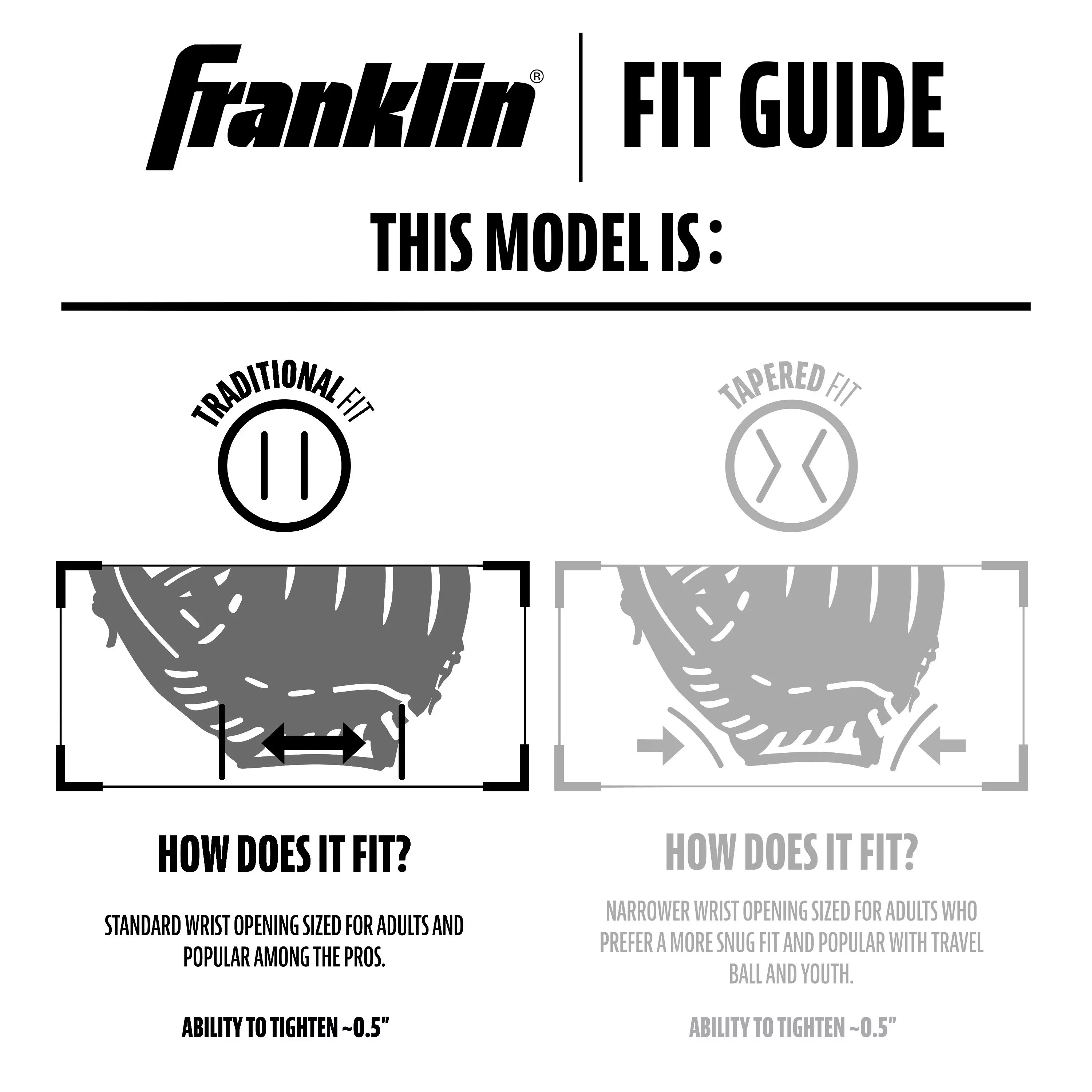 Franklin Sports CTZ5000 12.75" Baseball Fielding Glove RHT - Brown - BROWN