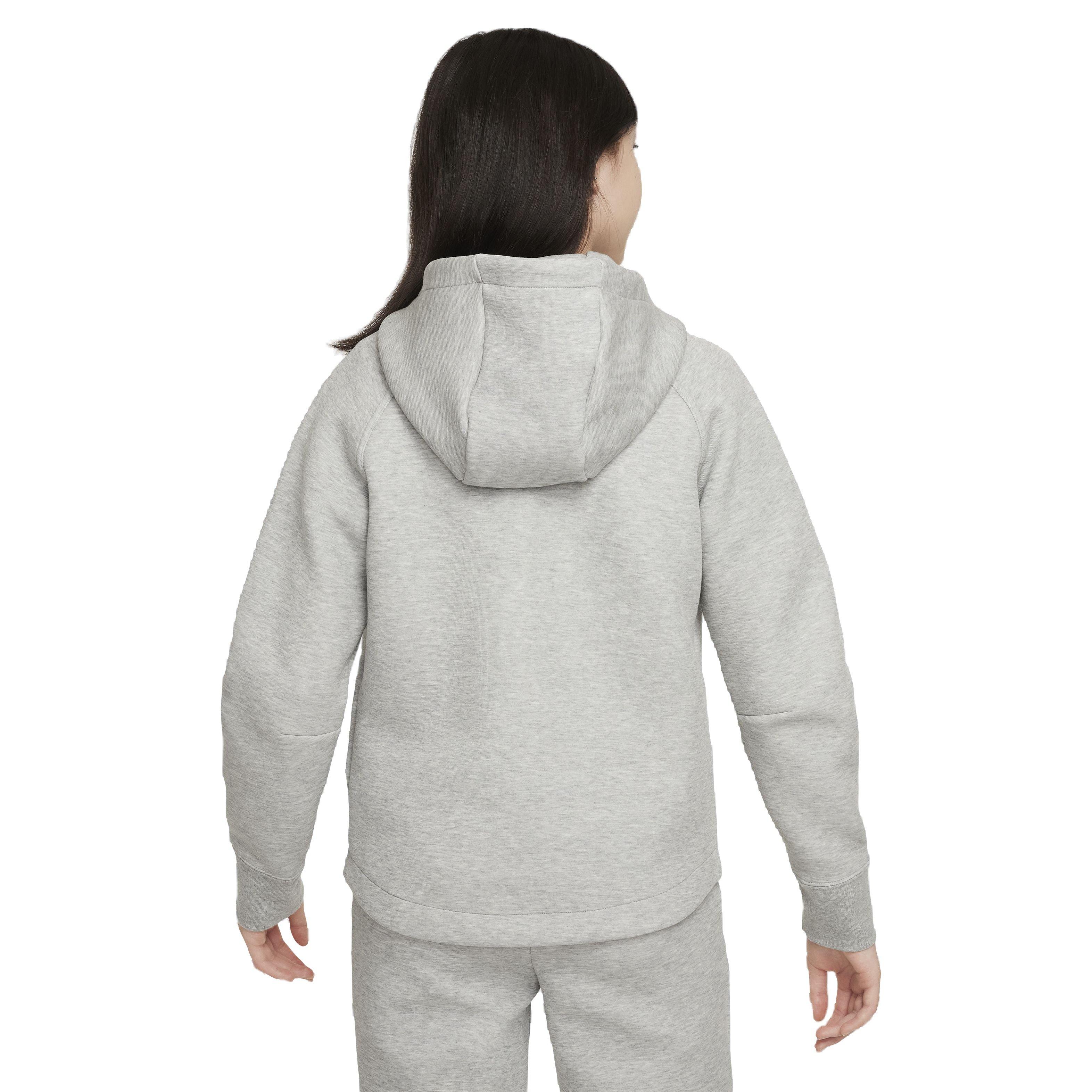 Nike Girls' Sportswear Tech Fleece Full-Zip LS Hooded Jacket - DK GREY Thumbnail View 2